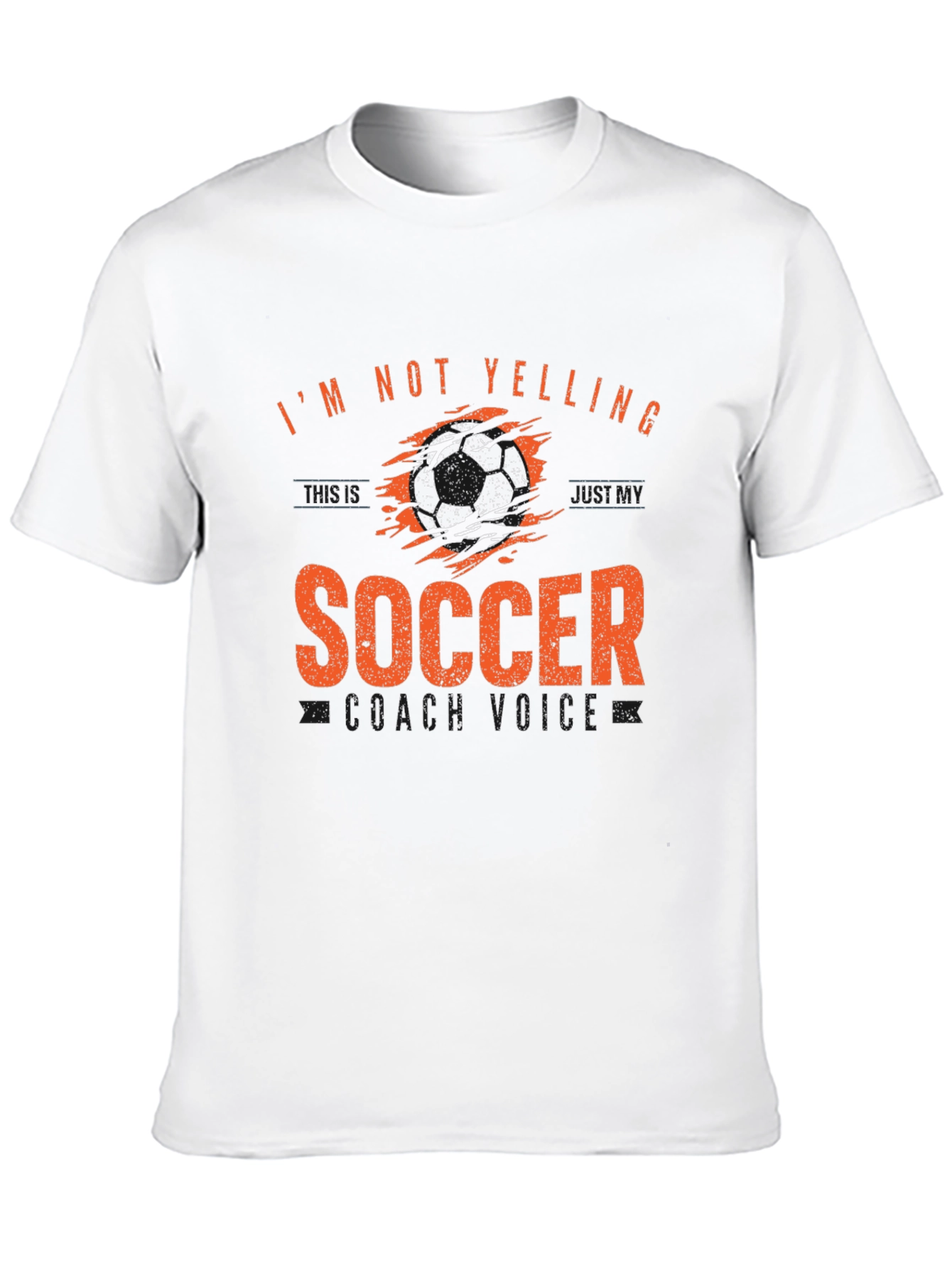 Black Funny Soccer Coach T-Shirt - I'm Not Yelling view 10