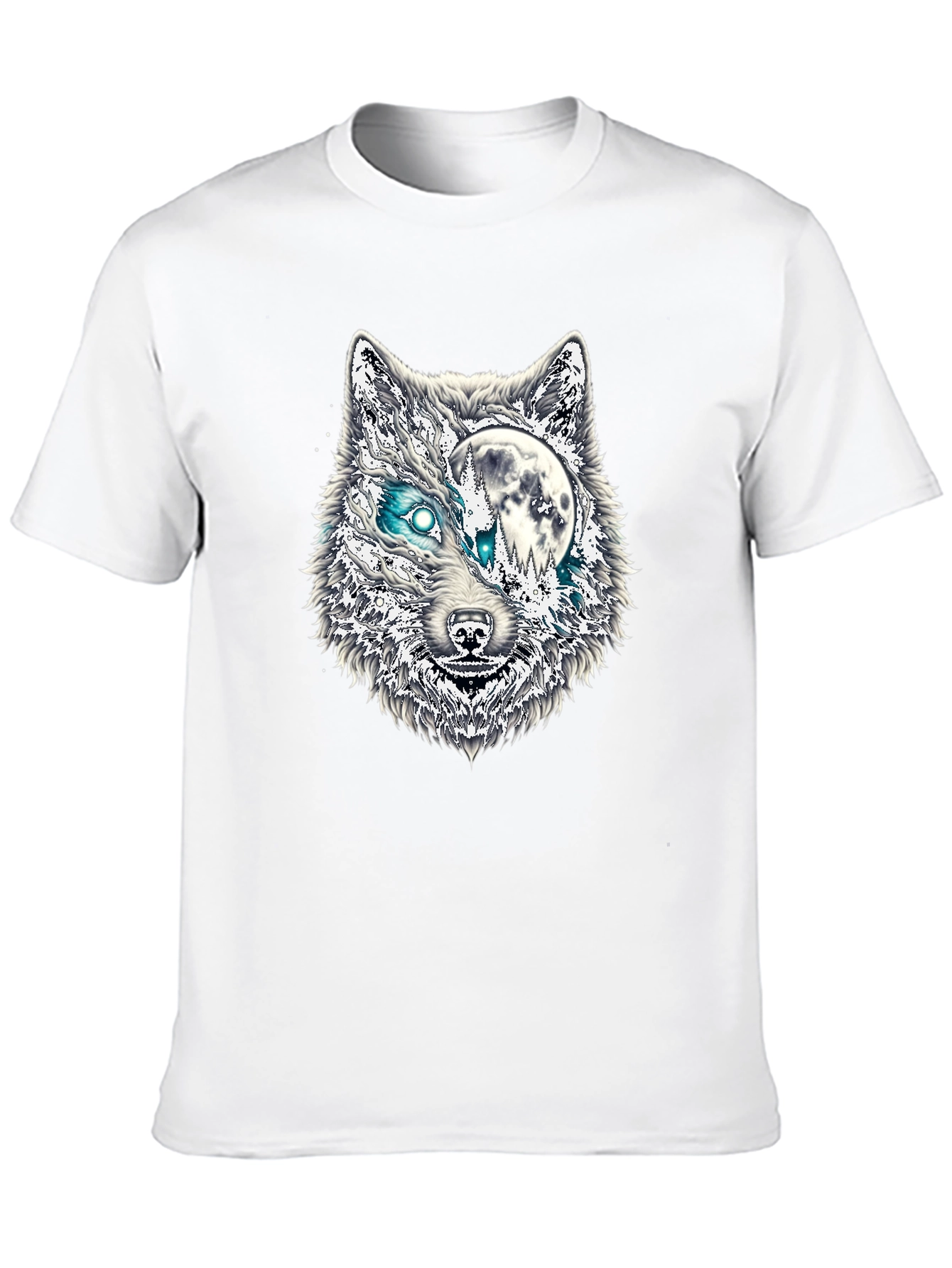 Black Wolf Moon Graphic T-Shirt - Black Cotton Blend view 10