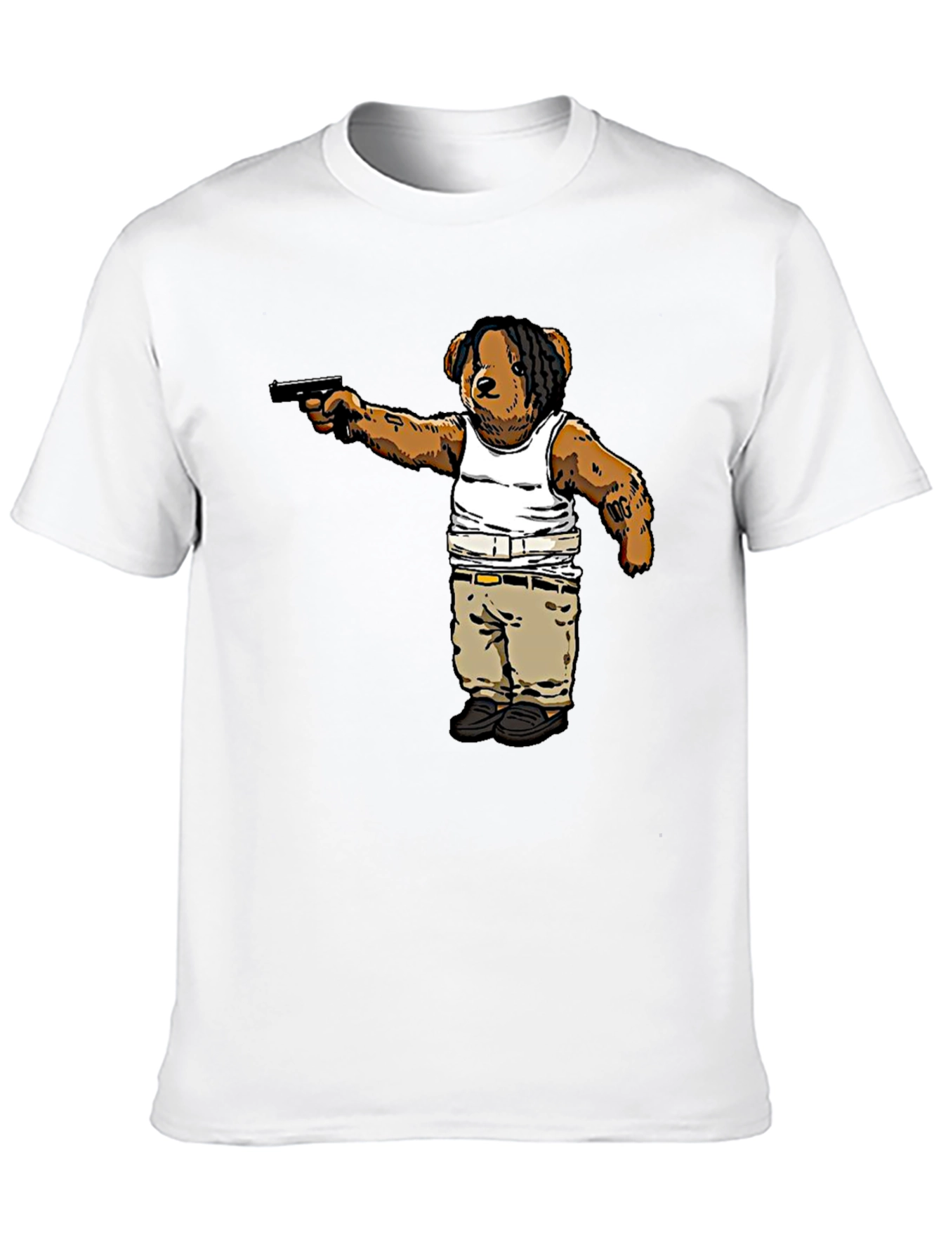 Black Gangster Teddy Bear Graphic T-Shirt view 10
