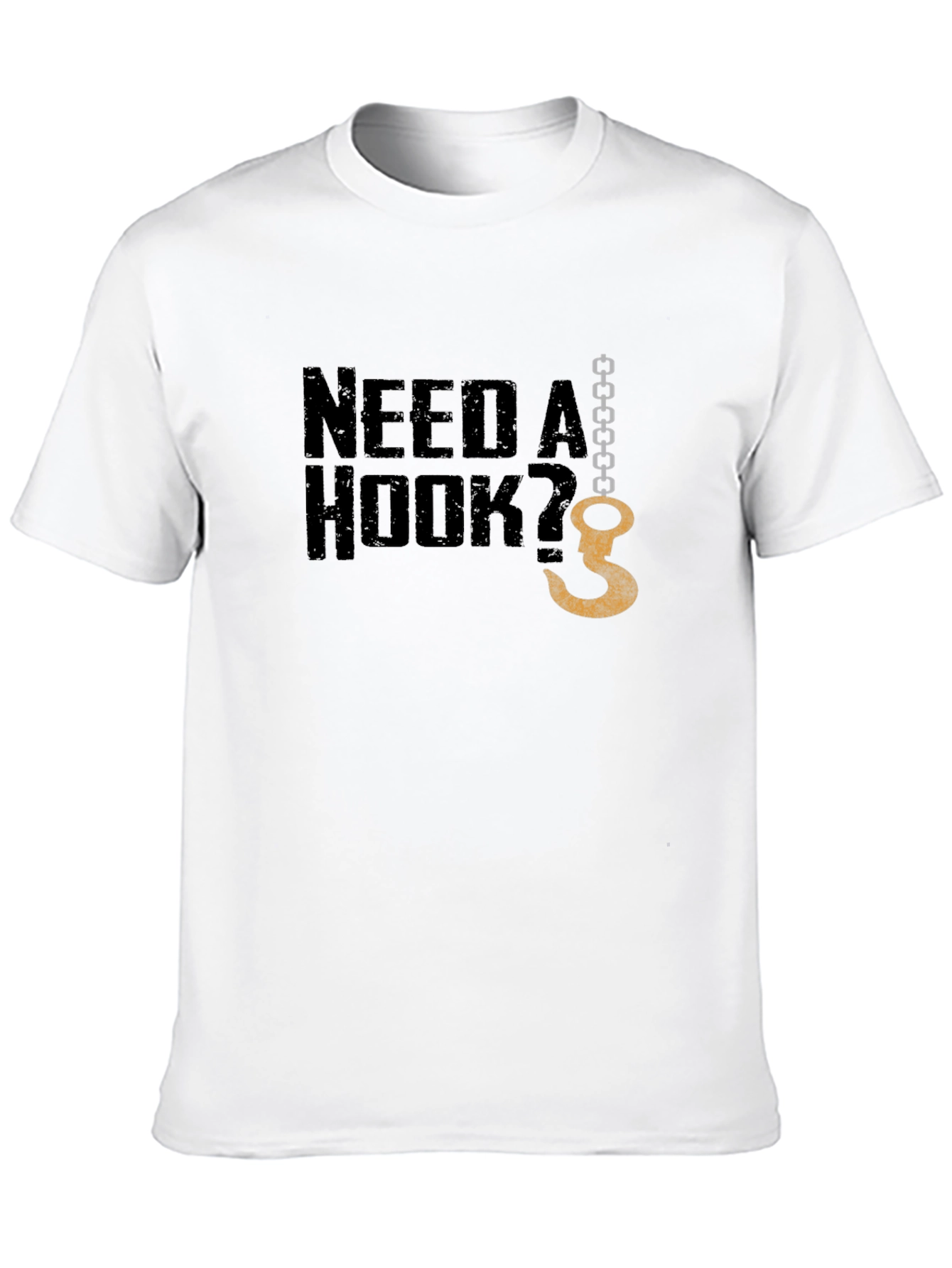 Black Need A Hook? Graphic Men's Black T-Shirt view 10