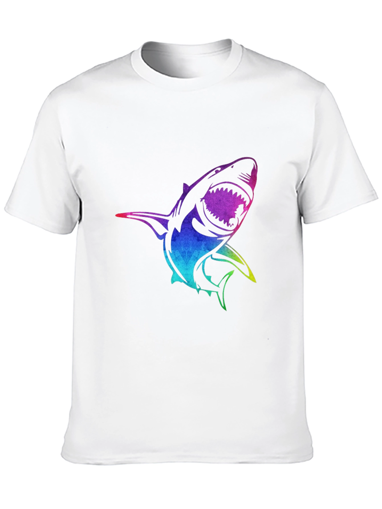 Black Rainbow Shark Graphic Black T-Shirt view 10