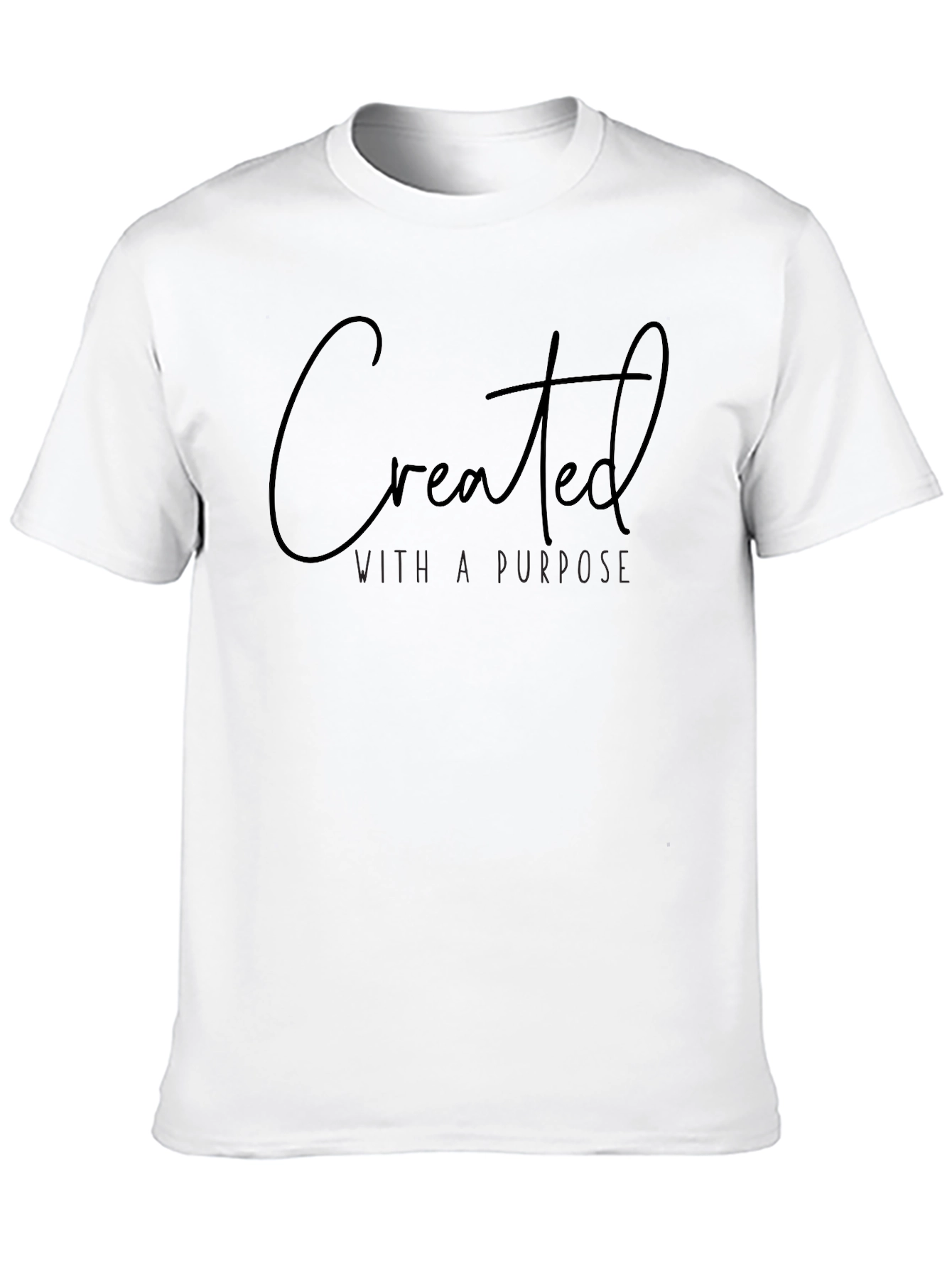 Black Created With a Purpose Black Graphic T-Shirt view 10