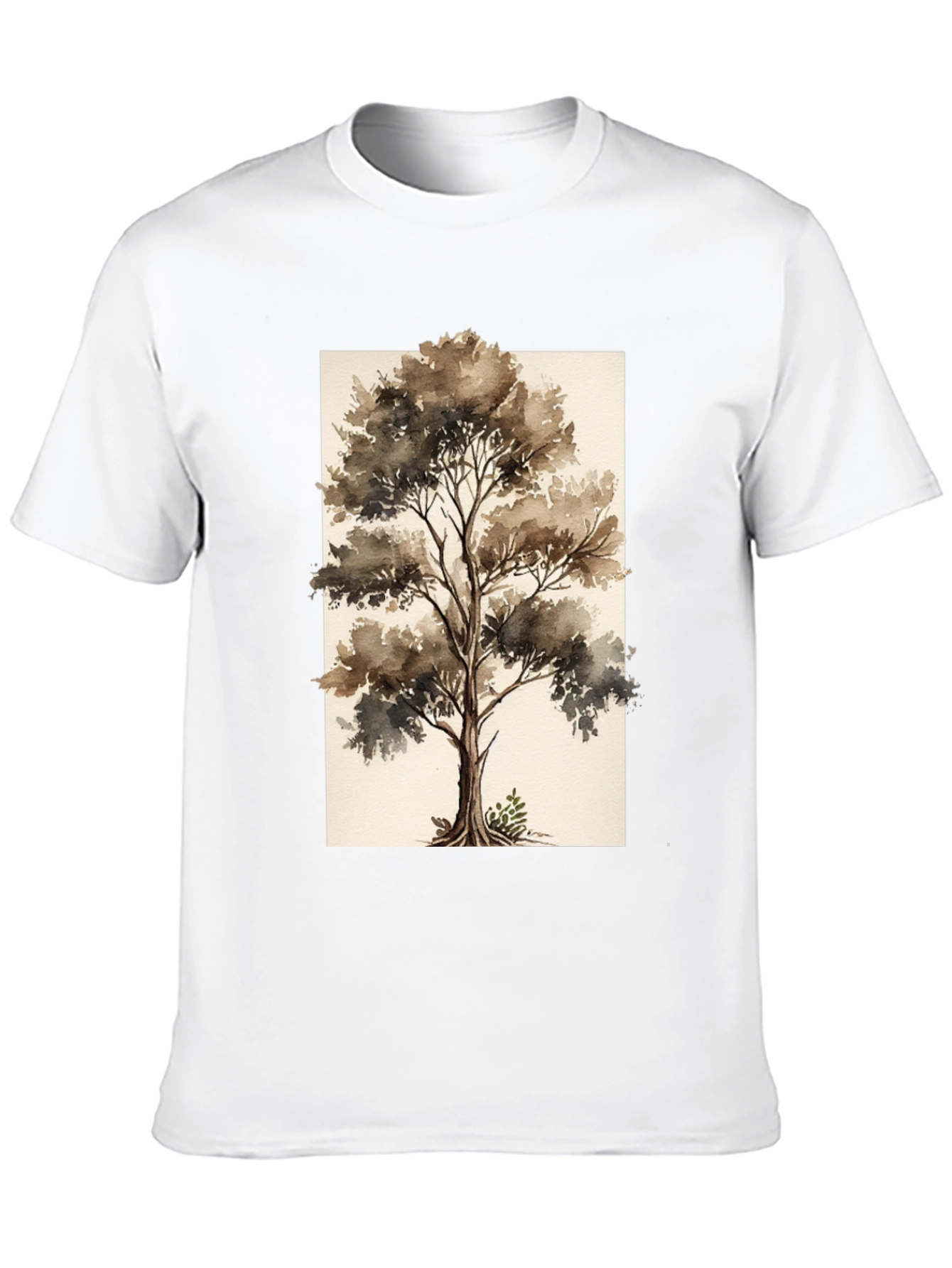 Black Watercolor Tree Graphic Black Tee view 10