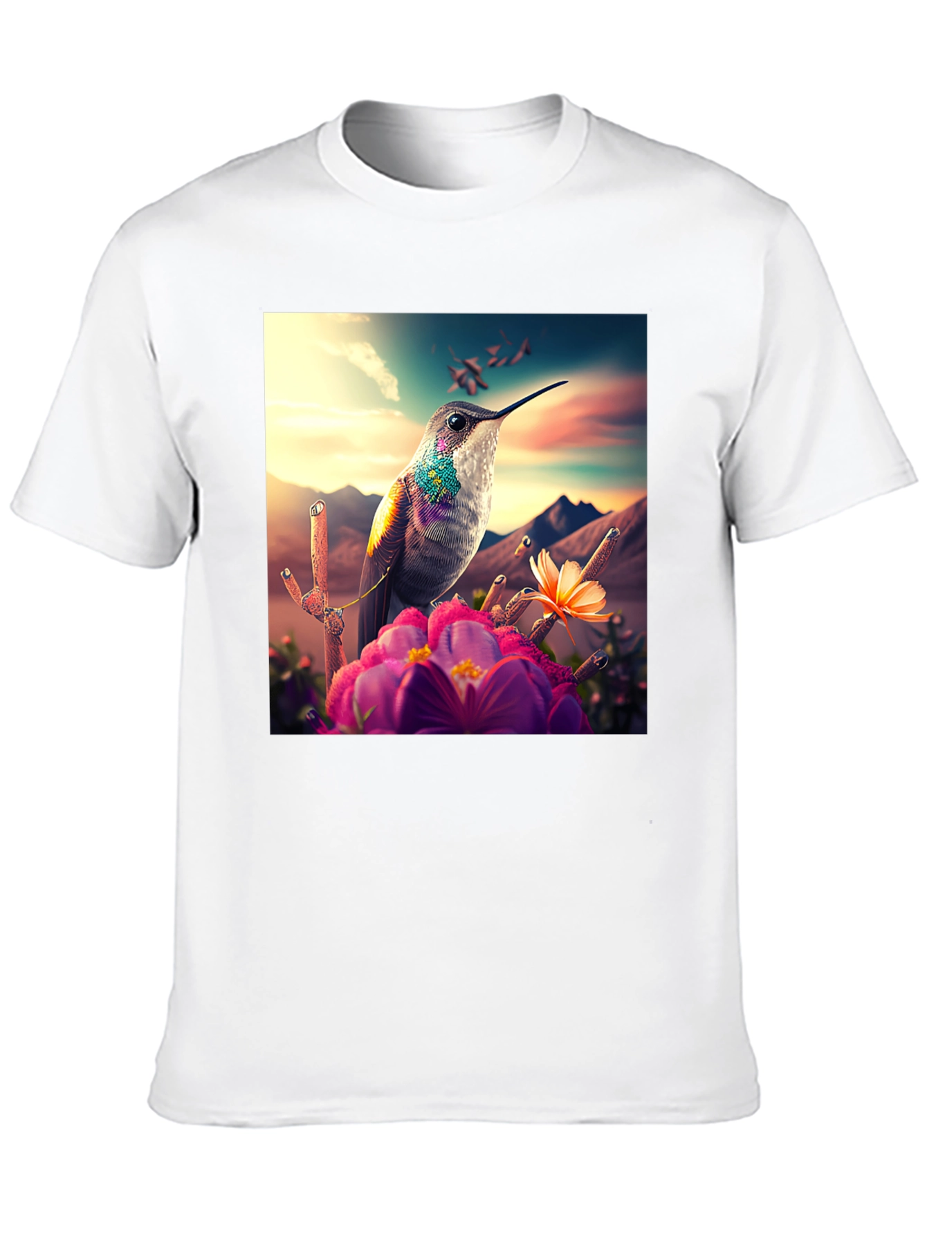 Black Hummingbird T-Shirt - Nature Graphic Tee view 10