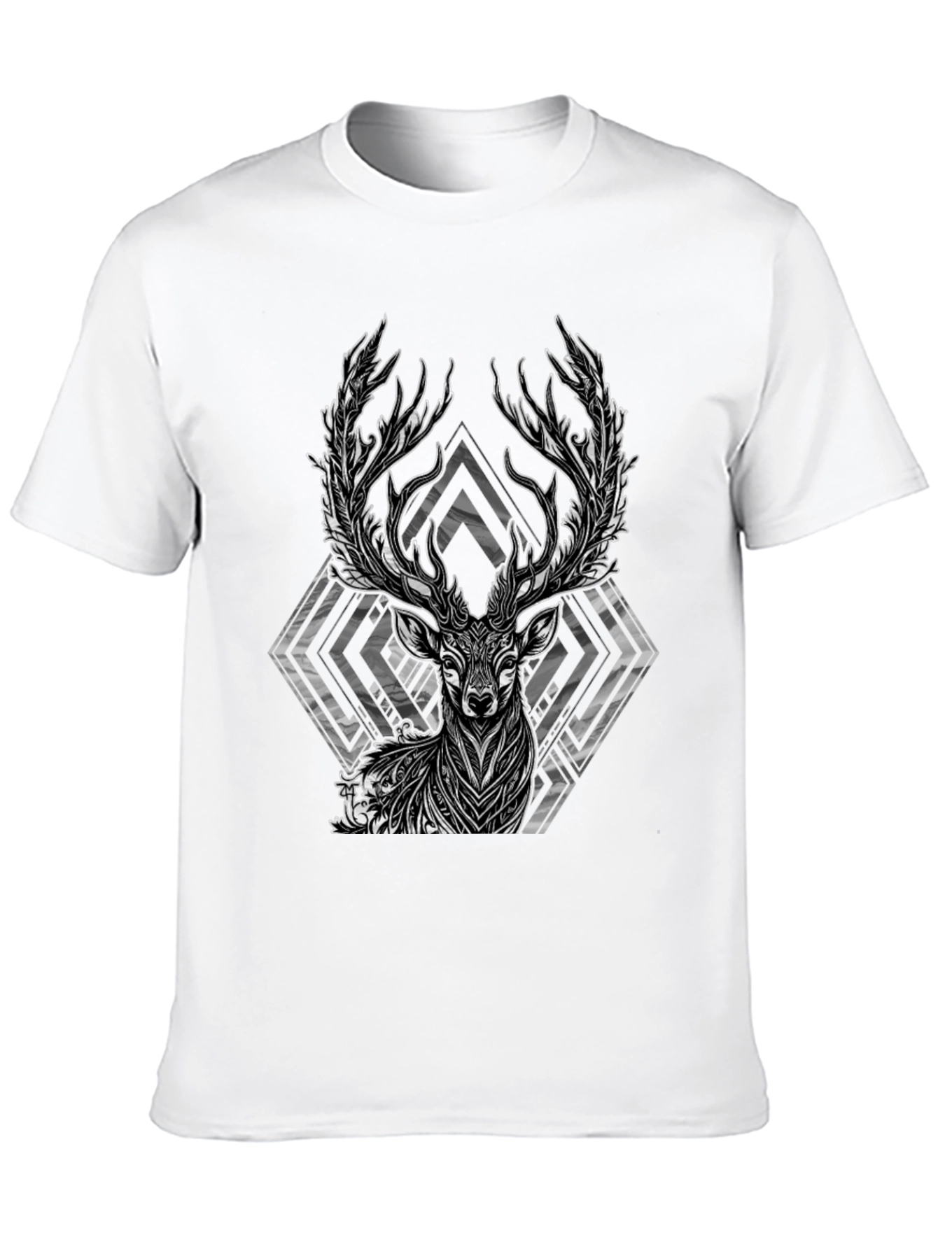 Black Mystic Stag Graphic Tee - Black Cotton Blend view 10