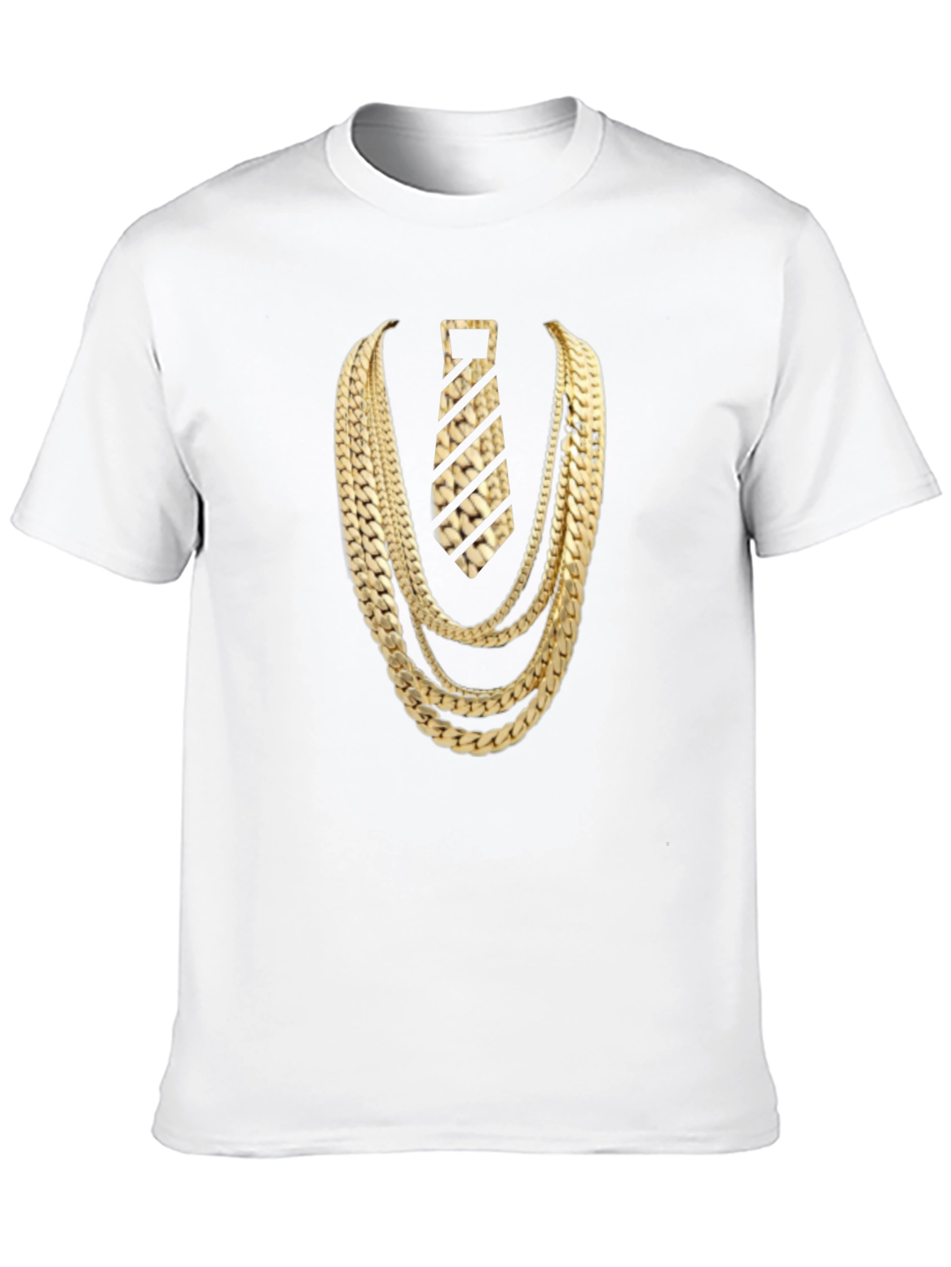 Black Gold Chains and Tie Graphic Tee - Statement Style view 10