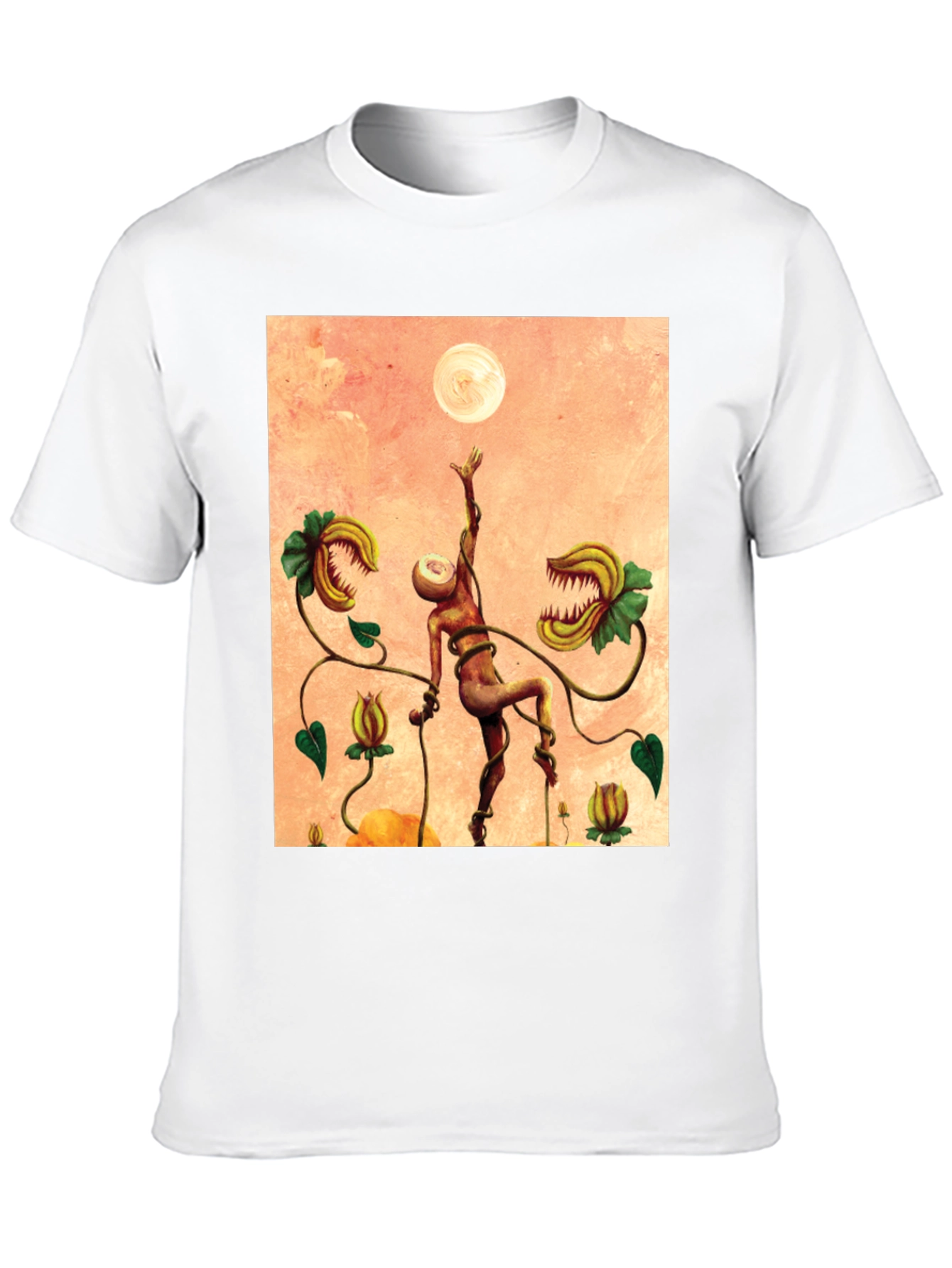 Black Surreal Venus Flytrap Graphic Tee - Unique Art Shirt view 10
