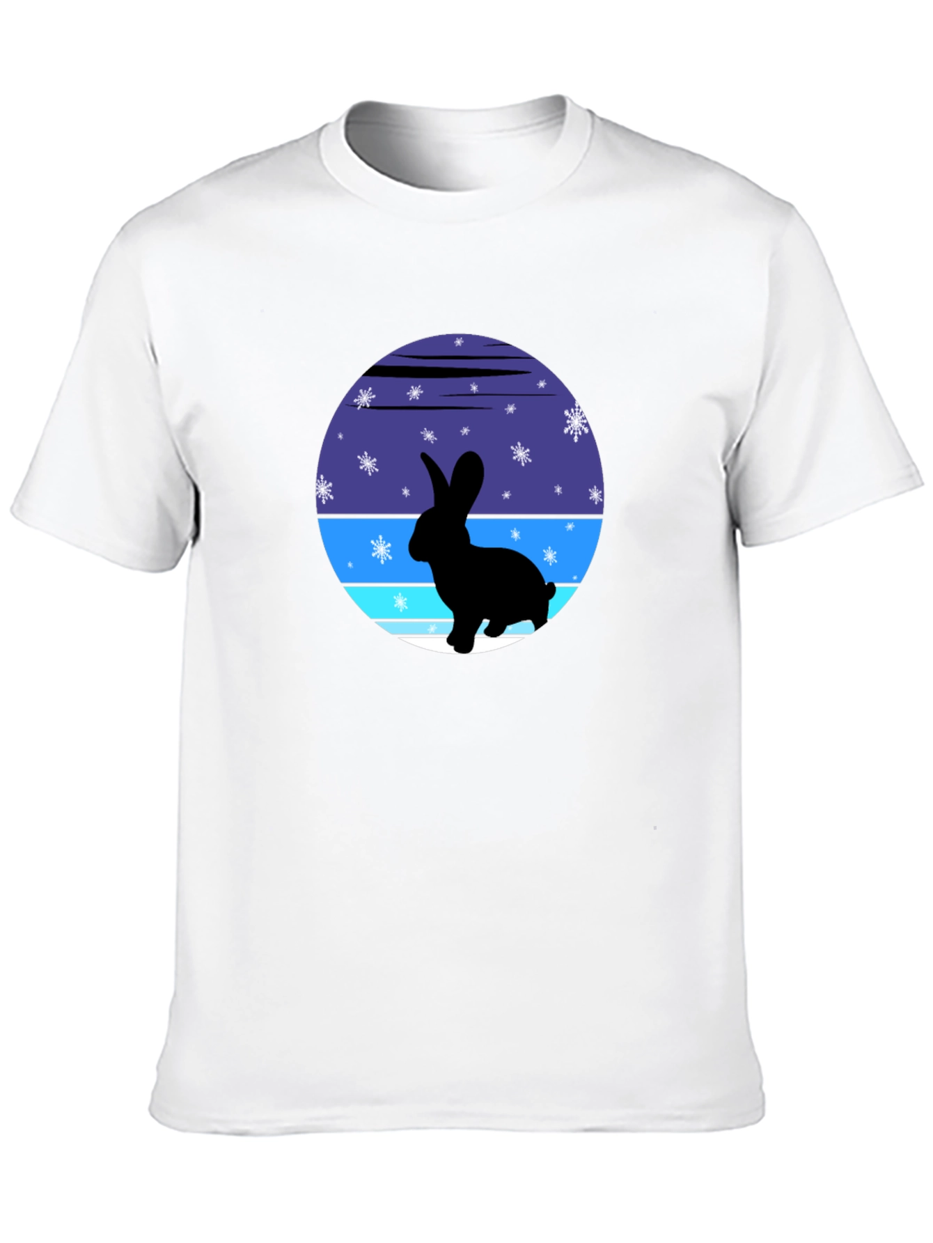 Black Winter Rabbit Graphic Tee - Soft Cotton Blend view 10