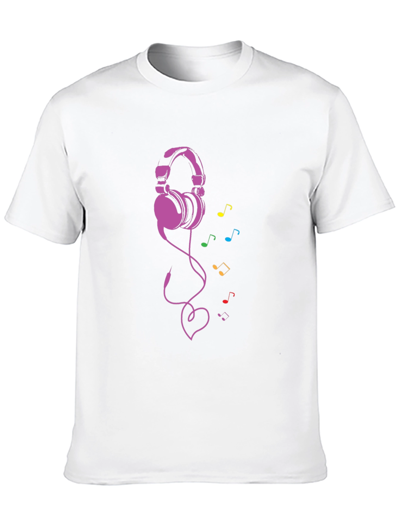 Black Headphones & Music Note Tee view 10