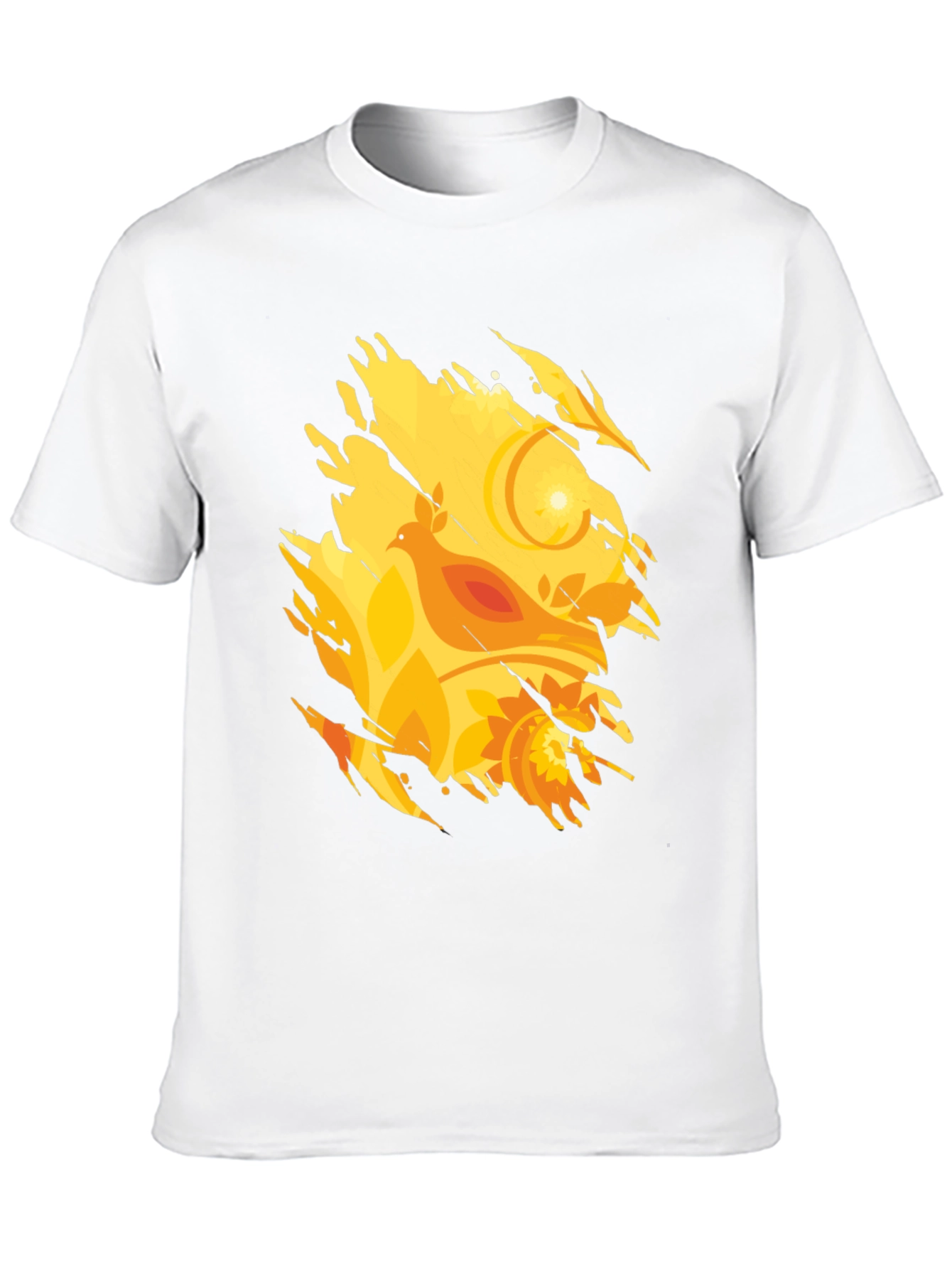 Black Abstract Bird Graphic Black T-Shirt view 10