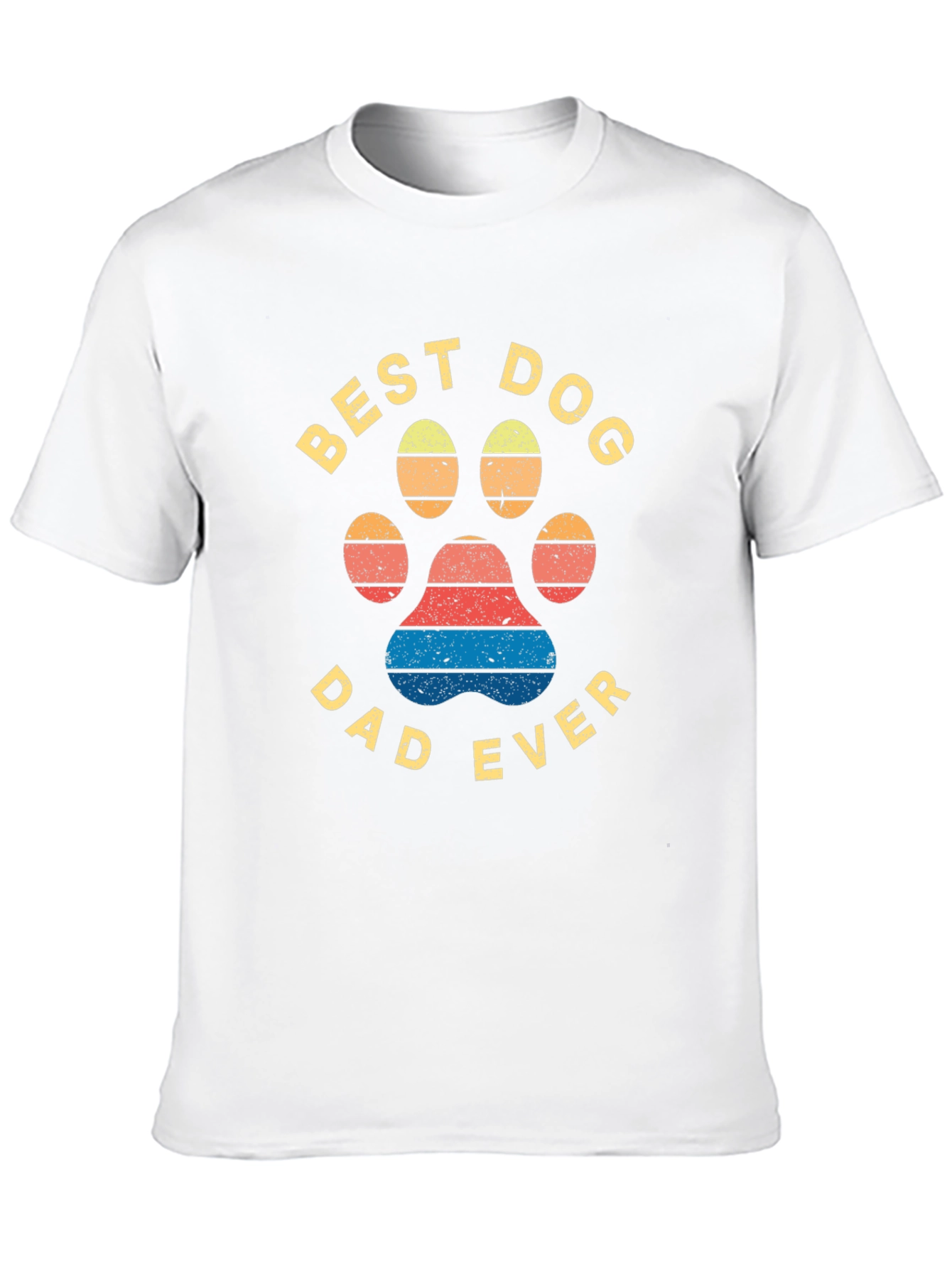 Black Best Dog Dad Ever T-Shirt - Black, Paw Print Design view 10