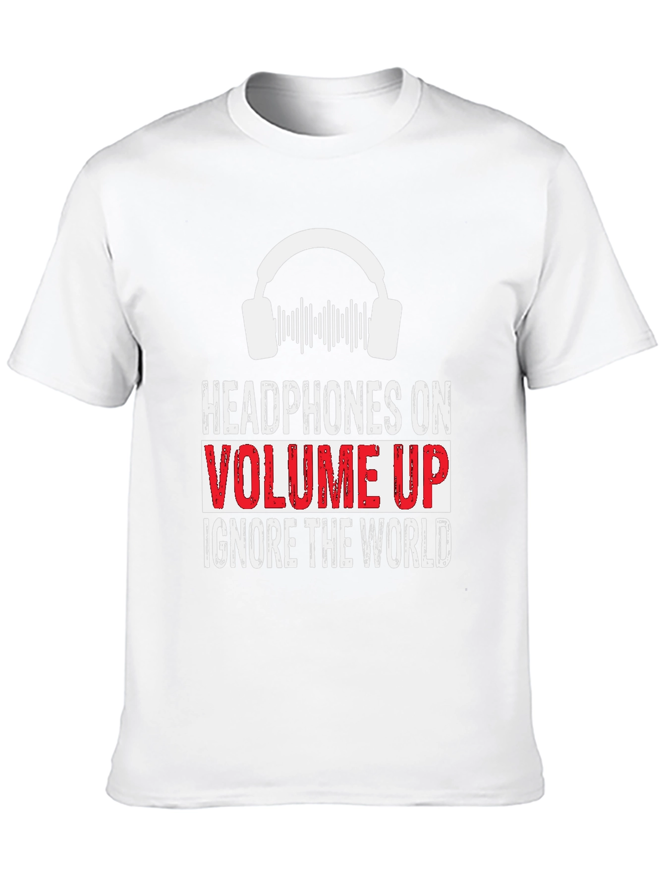 Black Headphones On Volume Up Graphic T-Shirt view 10