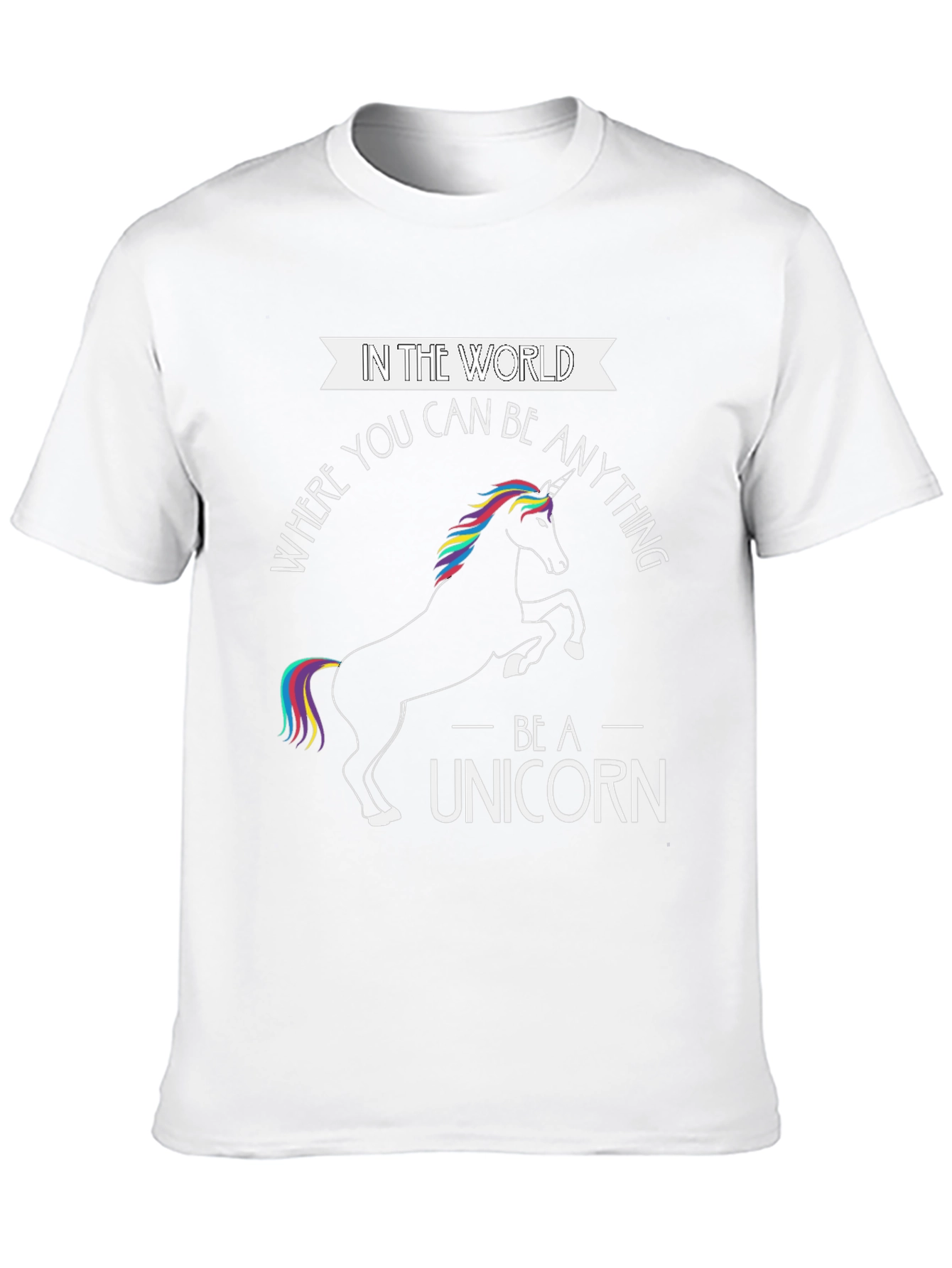 Black Be A Unicorn T-Shirt - Black Cotton Tee view 10