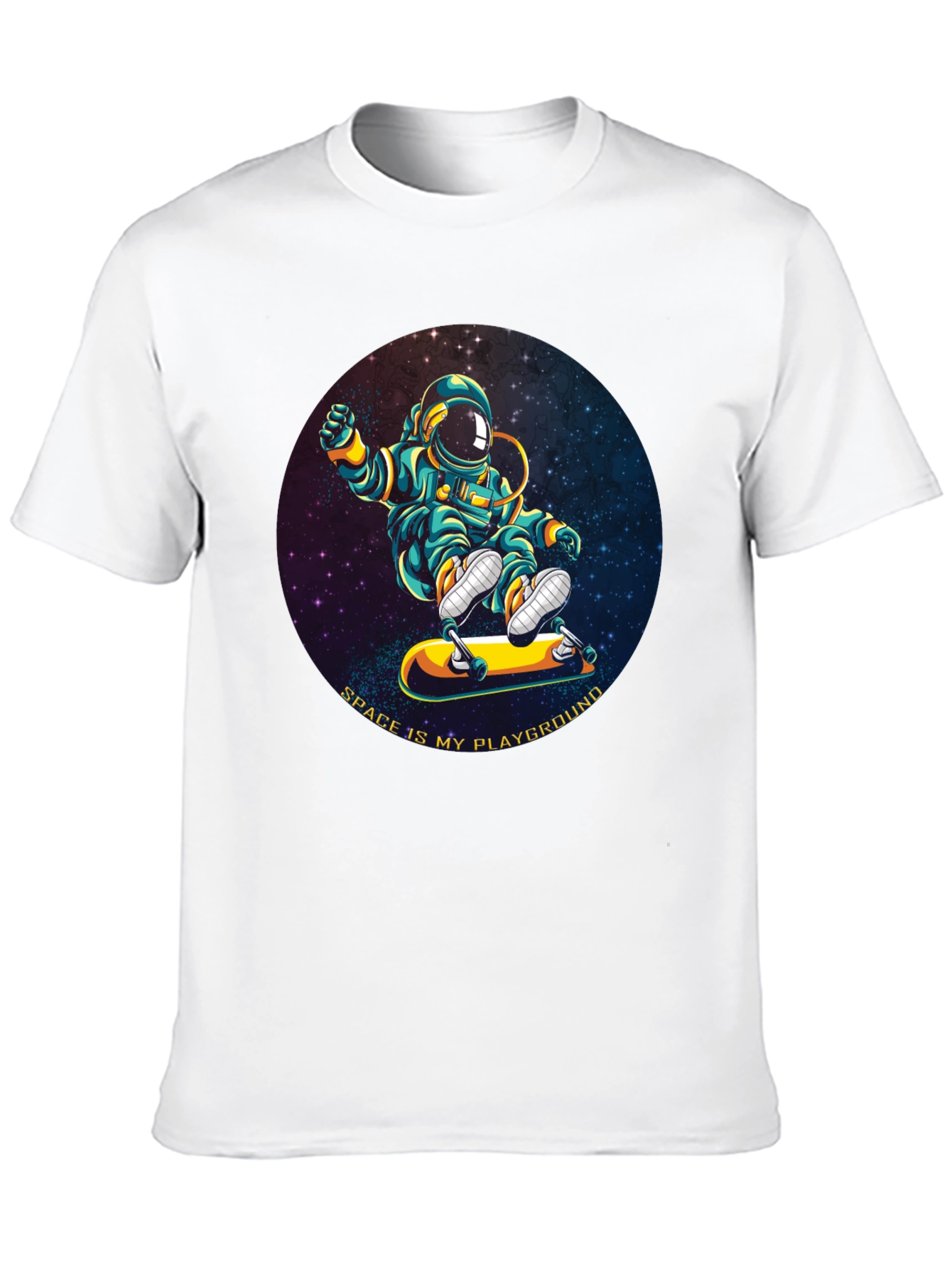 Black Astronaut Skateboarder T-Shirt - Space is My Playground view 10