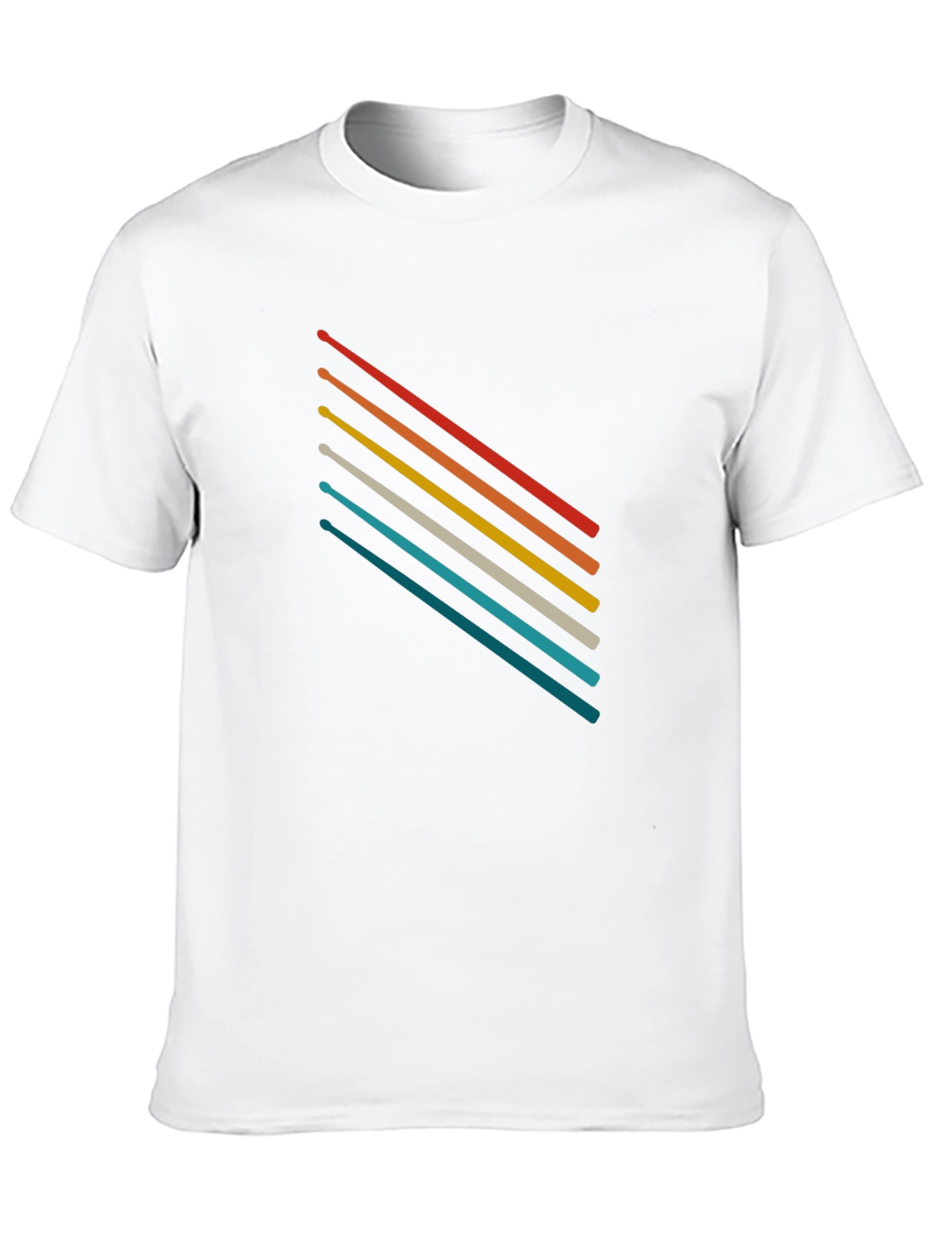 Black Retro Stripe Graphic Tee - Soft Cotton Blend T-Shirt view 10