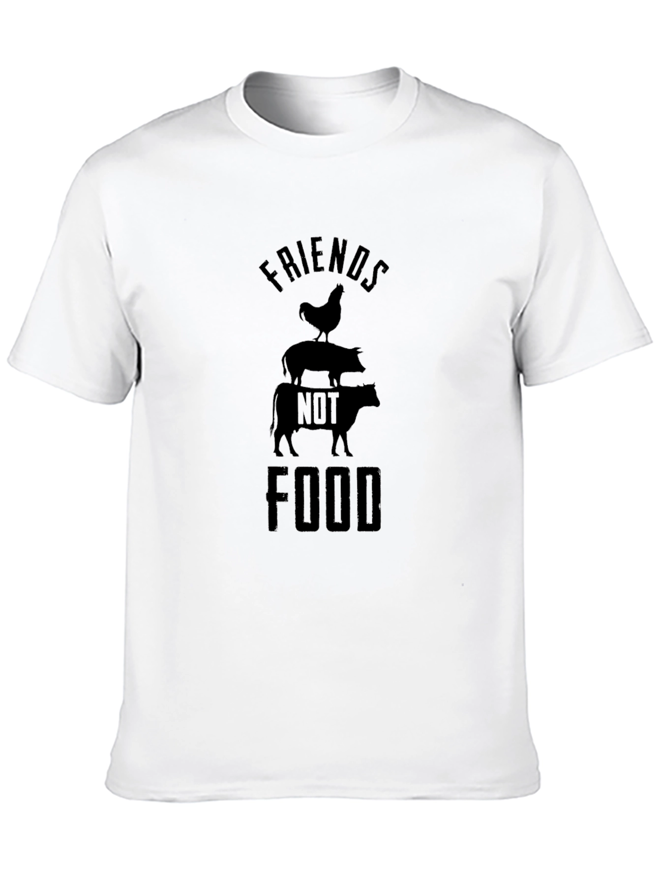 Black Vegan T-Shirt - Friends Not Food view 10