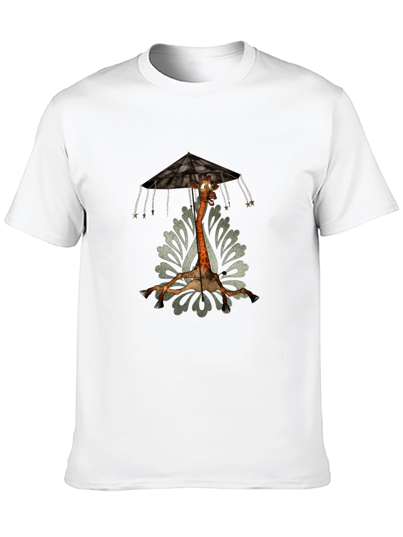 Black Giraffe Carousel T-Shirt - Unique Graphic Tee view 10