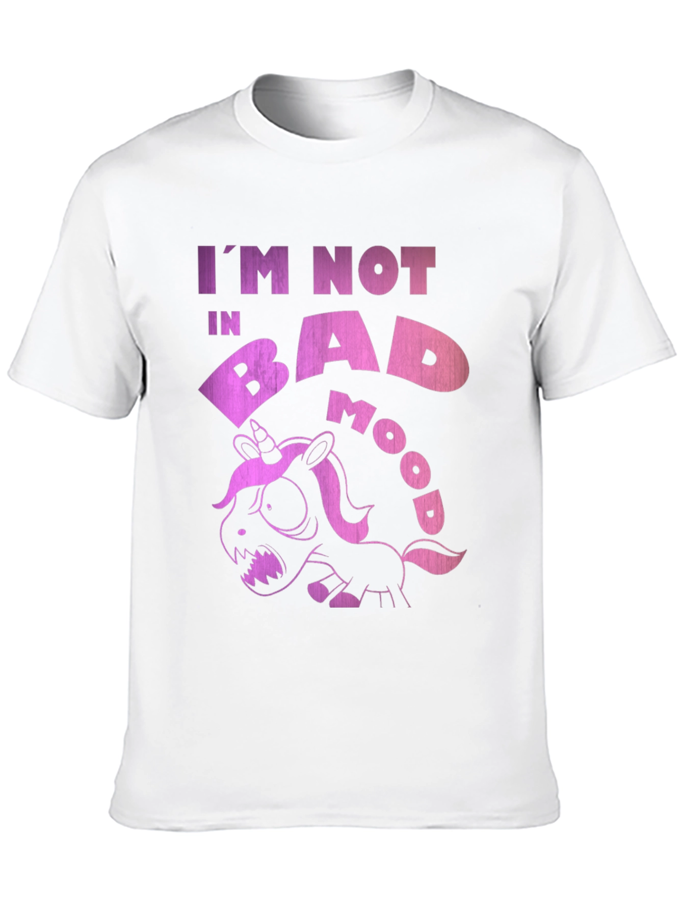 Black Funny Grumpy Unicorn Black T-Shirt - I'm Not in Bad Mood! view 10