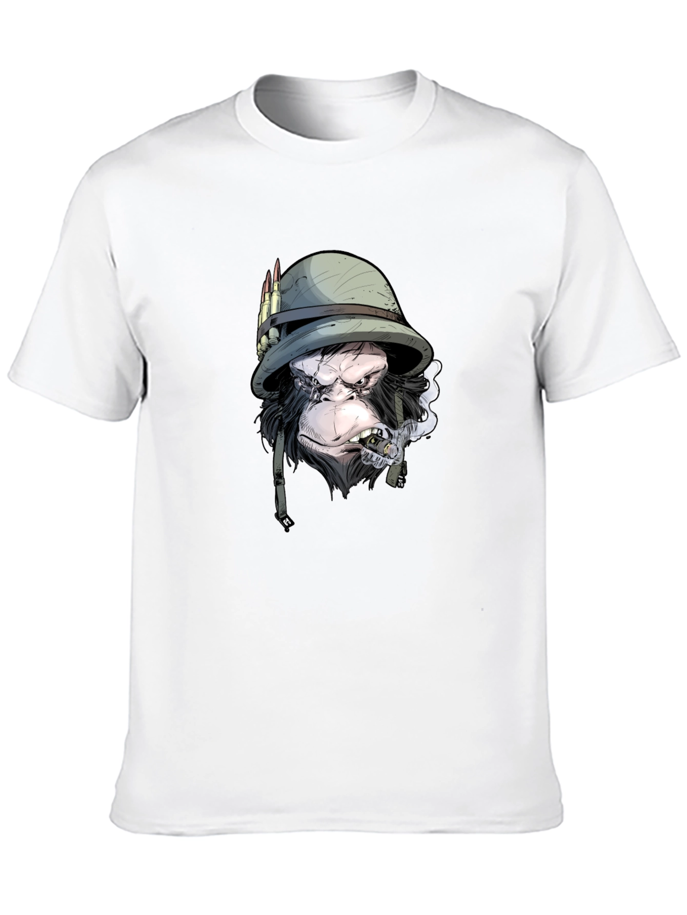 Black Monkey Soldier Graphic Print Black T-Shirt view 10