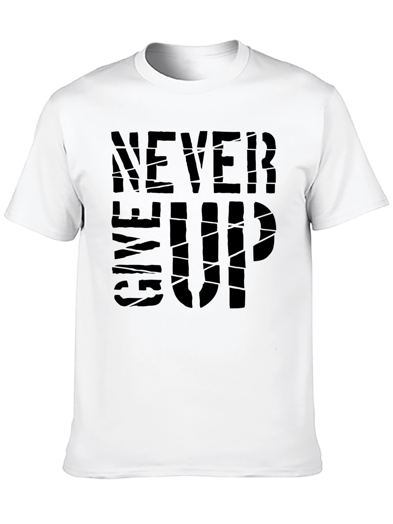 Black Never Give Up Black Graphic Tee view 10