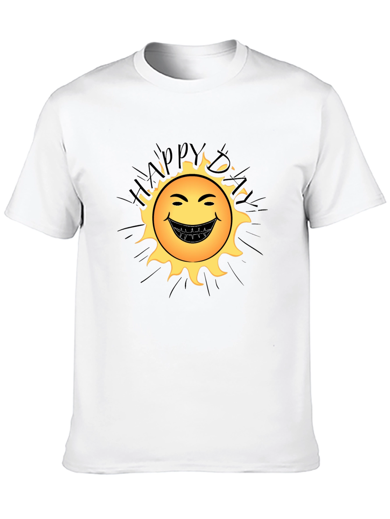 Black Happy Day Sun Graphic Black T-Shirt view 10