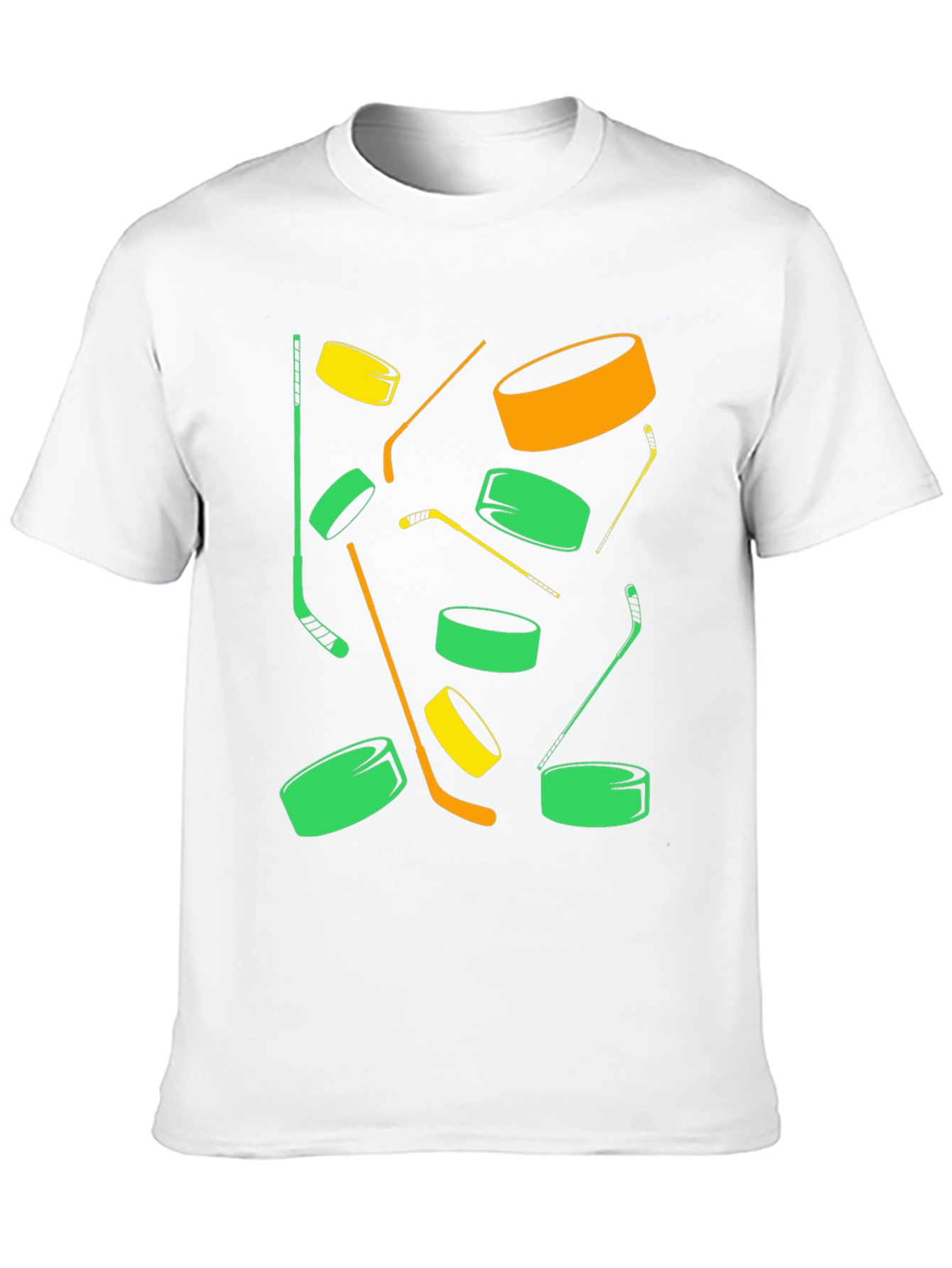 Black Hockey Puck & Stick Graphic Tee - Cool Sportswear view 10