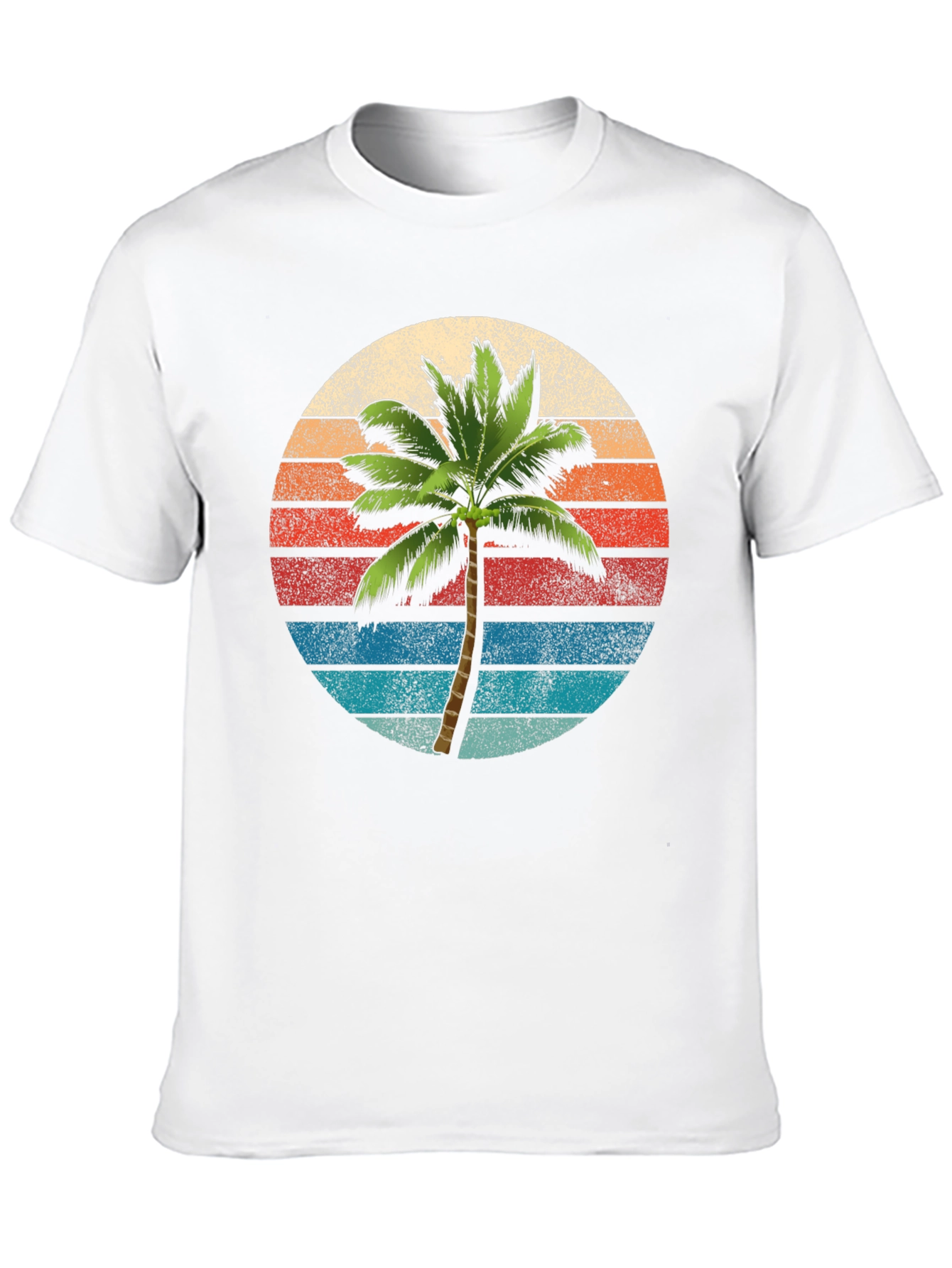Black Retro Palm Tree Sunset T-Shirt view 10