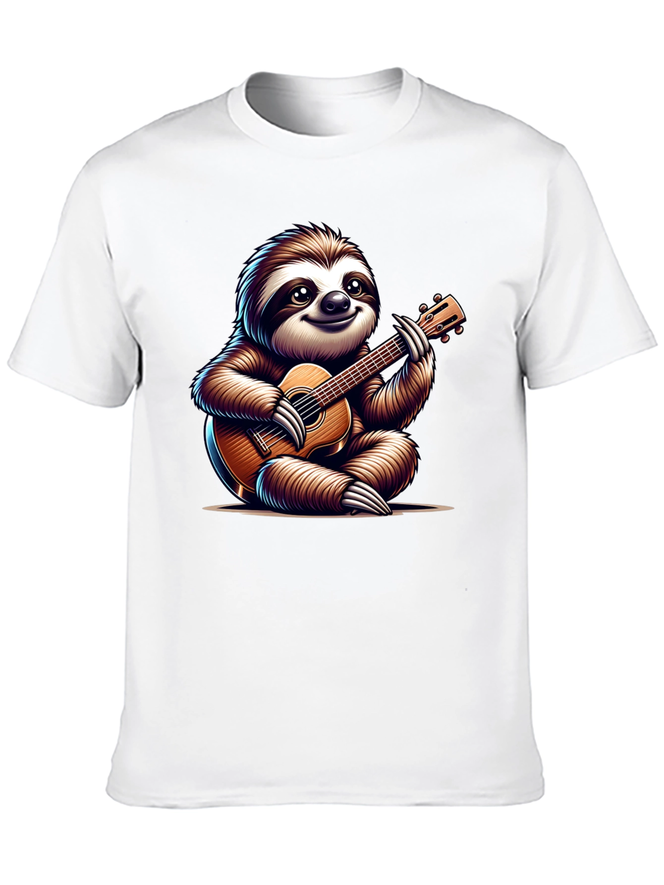 Black Sloth Guitar T-Shirt - Cute Musical Tee view 10