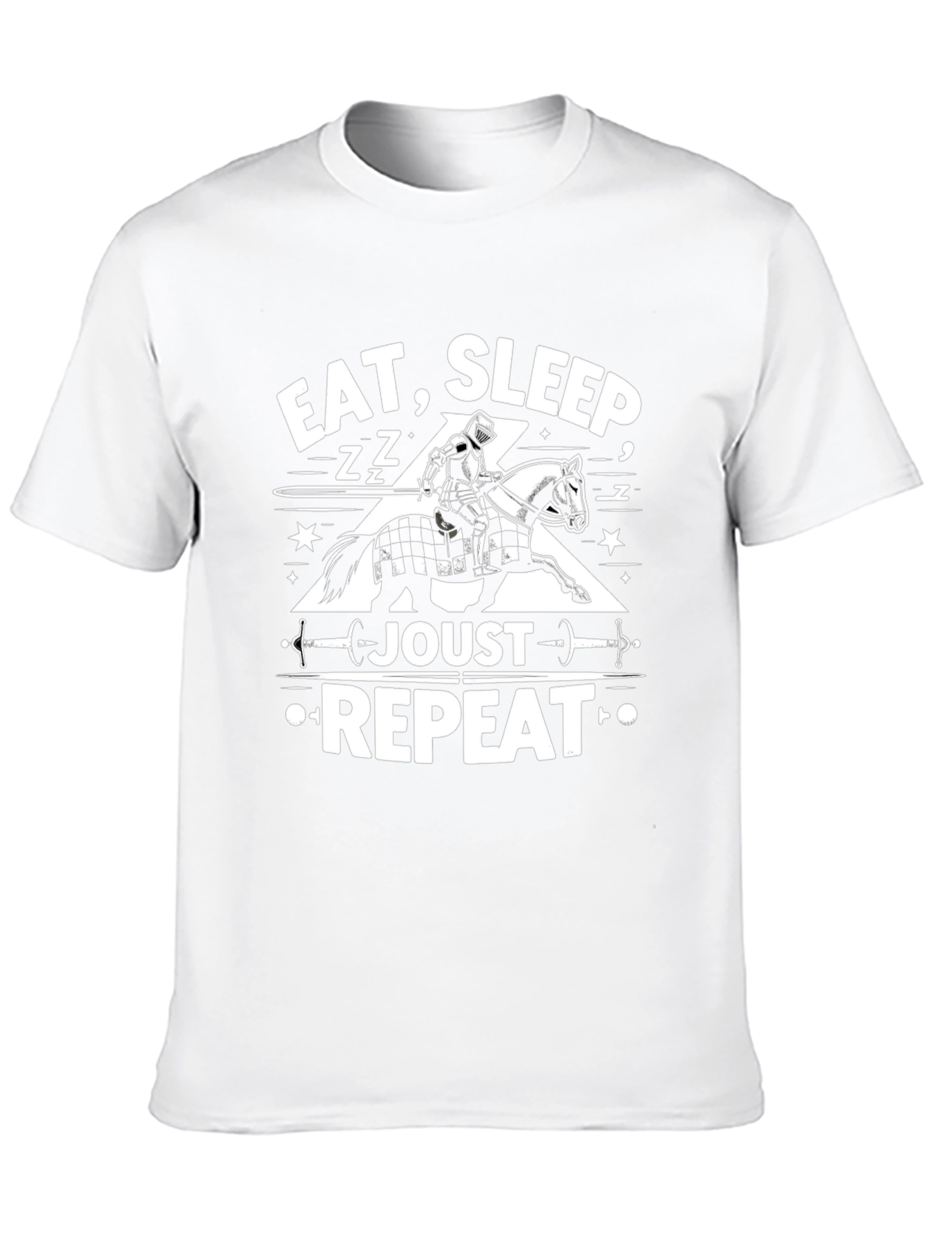Black Eat Sleep Joust Repeat Black T-Shirt view 10