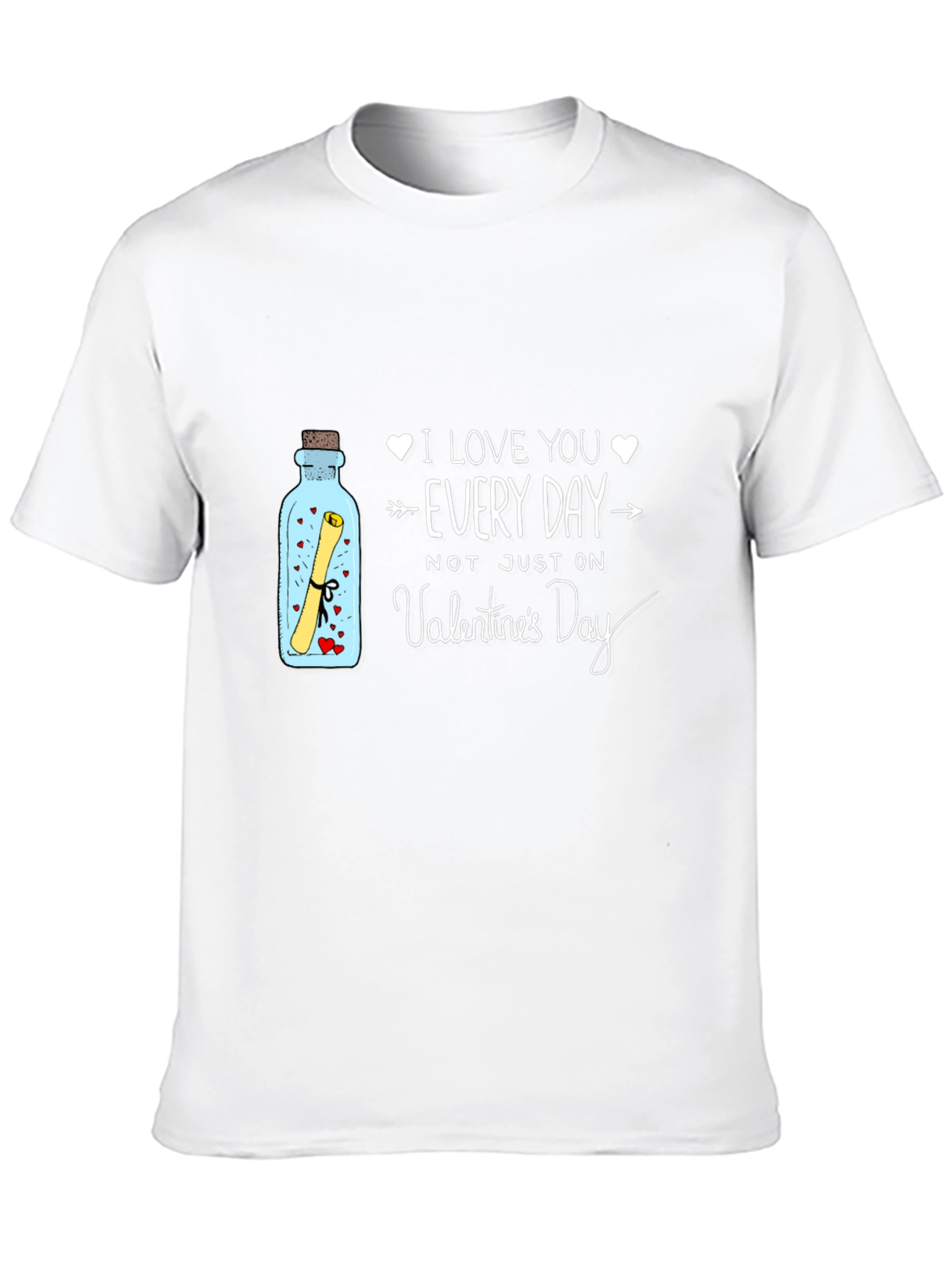 Black I Love You Every Day Valentine's Day T-Shirt view 10