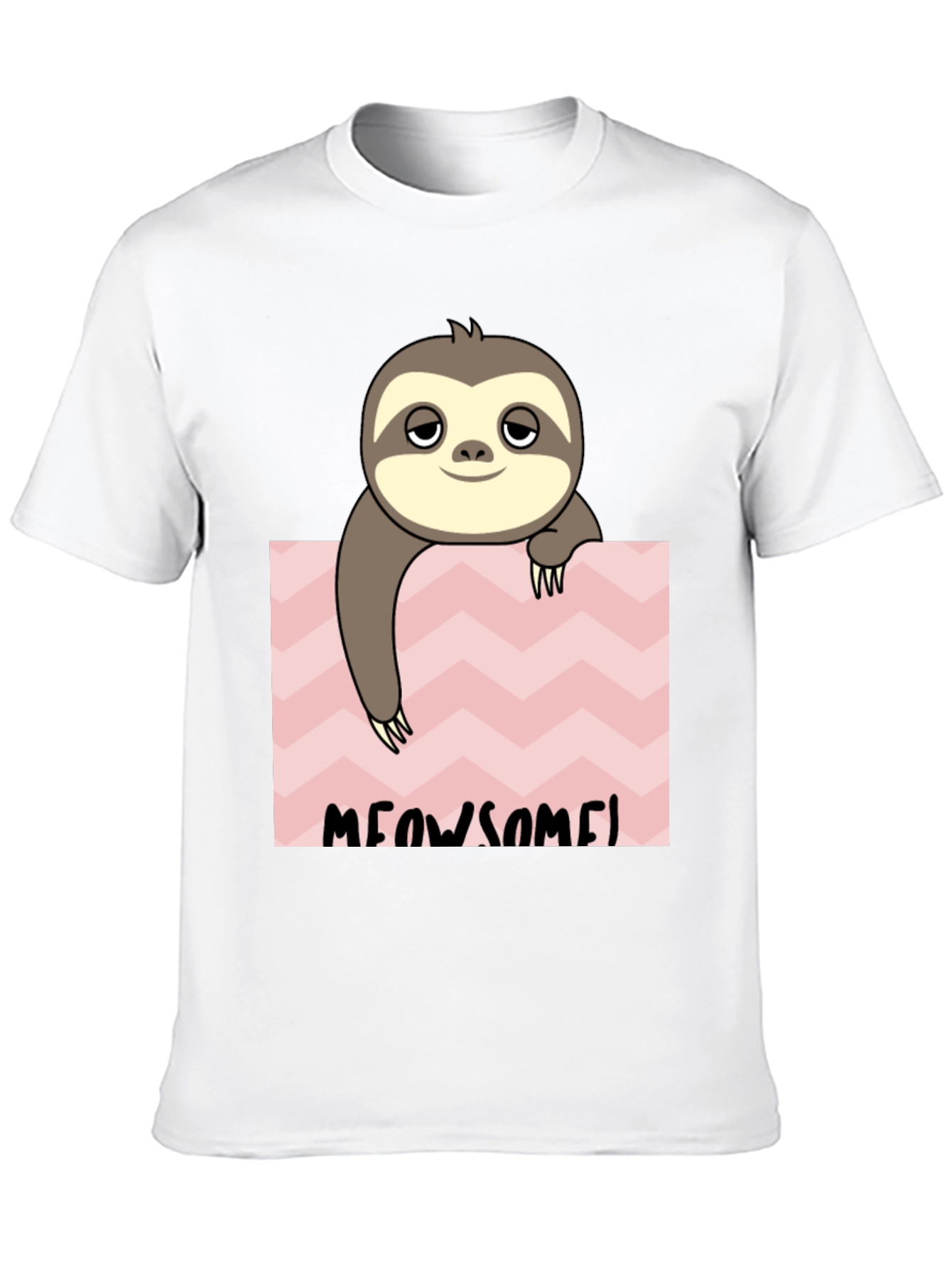 Black Meowsome Sloth Graphic Tee - Black Cotton Blend view 10