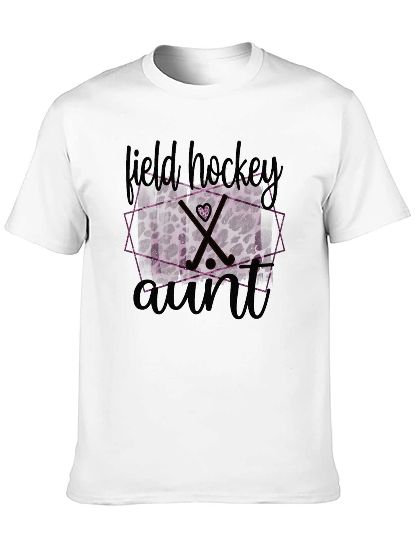 Black Field Hockey Aunt Leopard Print T-Shirt view 10