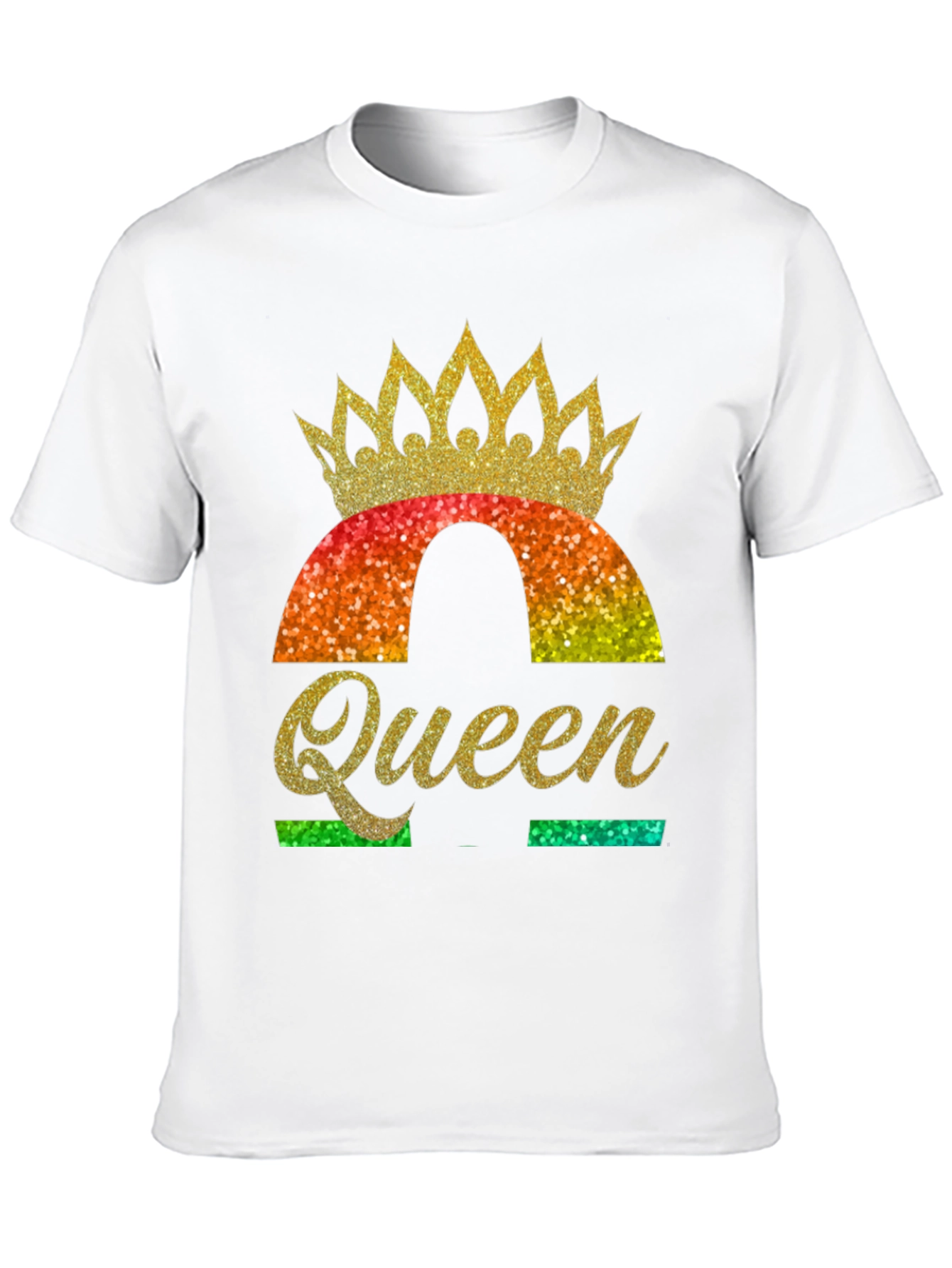 Black Queen Rainbow Glitter Graphic T-Shirt view 10