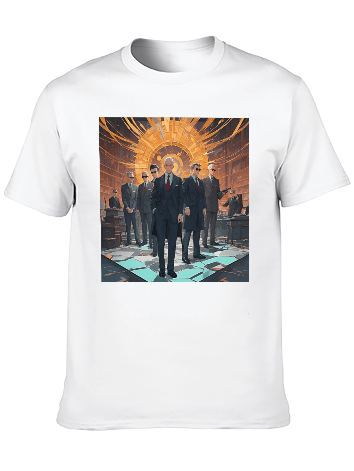 Black Stylish Graphic Print Crew Neck T-Shirt view 10