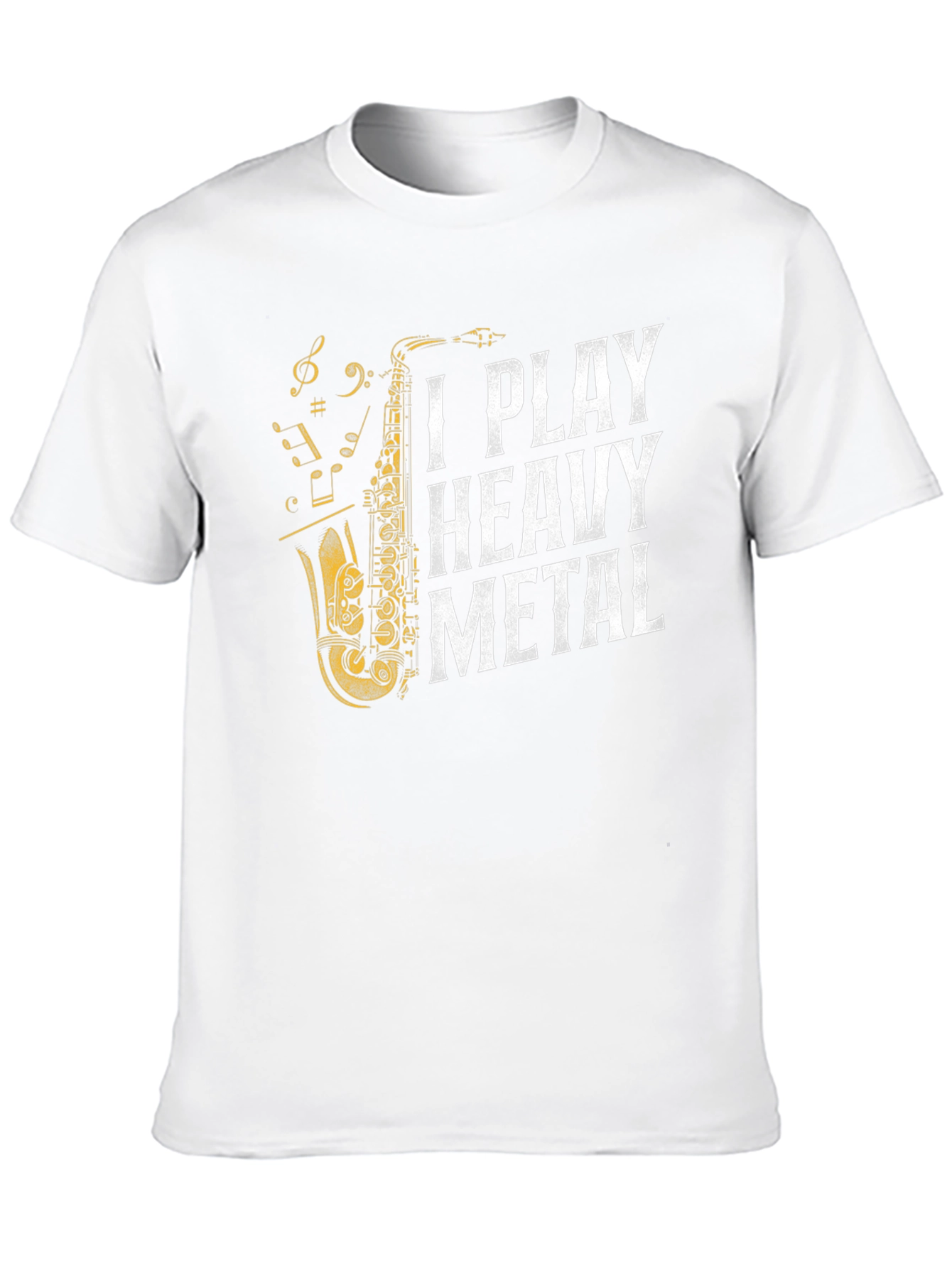 Black I Play Heavy Metal Saxophone T-Shirt view 10