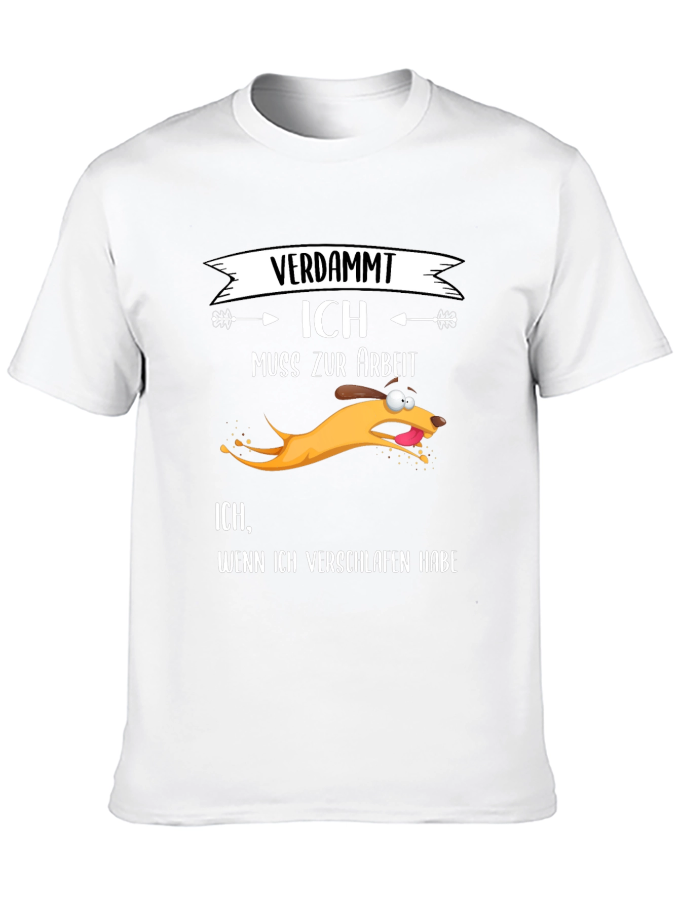 Black Funny Dog Late for Work T-Shirt view 10