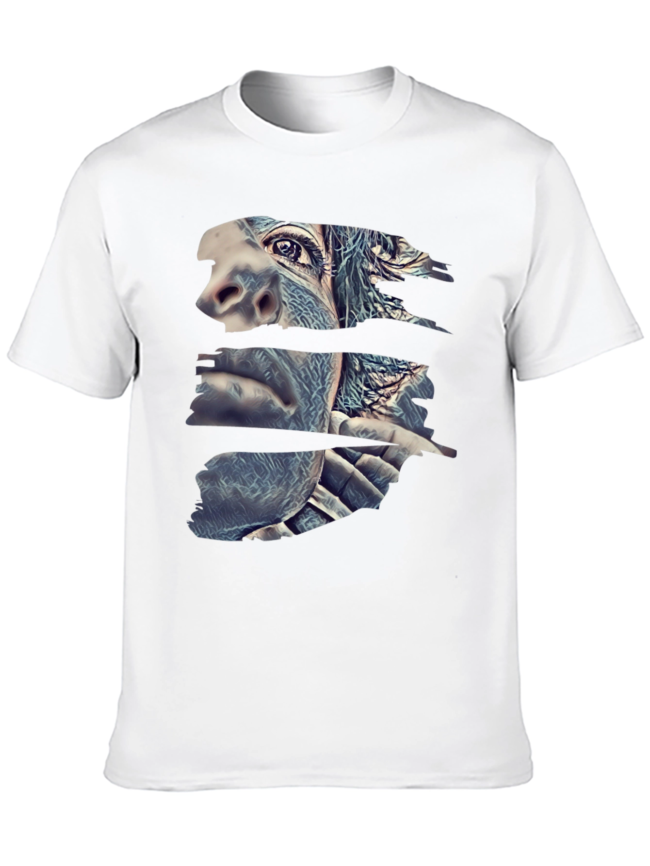 Black Abstract Gorilla Face Black T-Shirt view 10