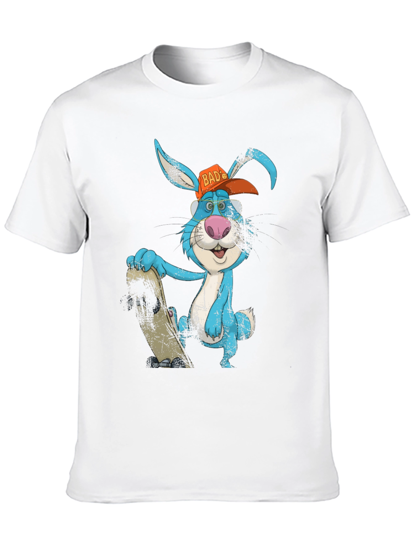 Black Skater Bunny Graphic Tee - Cool Cartoon Style view 10