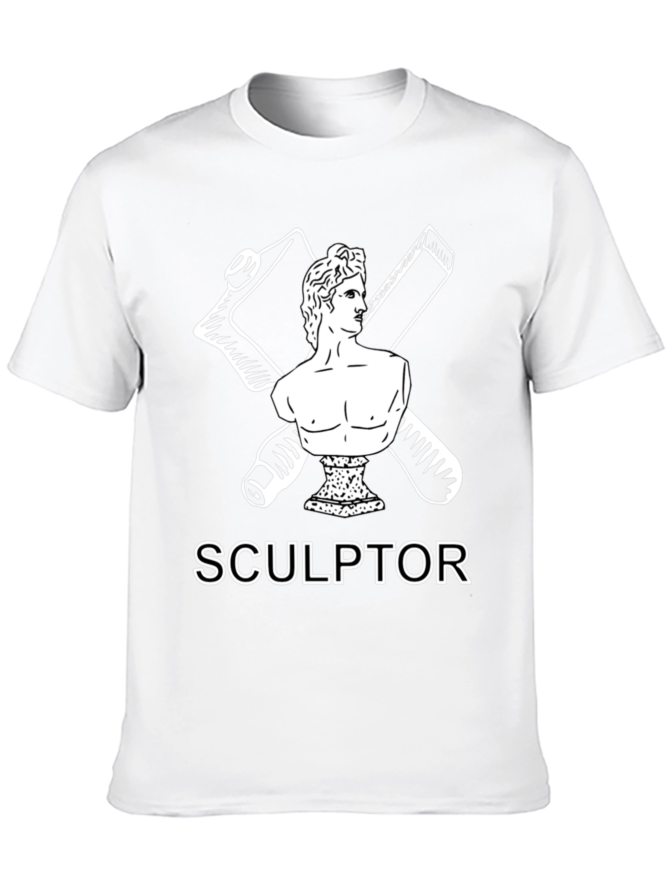 Black Sculptor Graphic Tee - Artistic Black T-Shirt view 10
