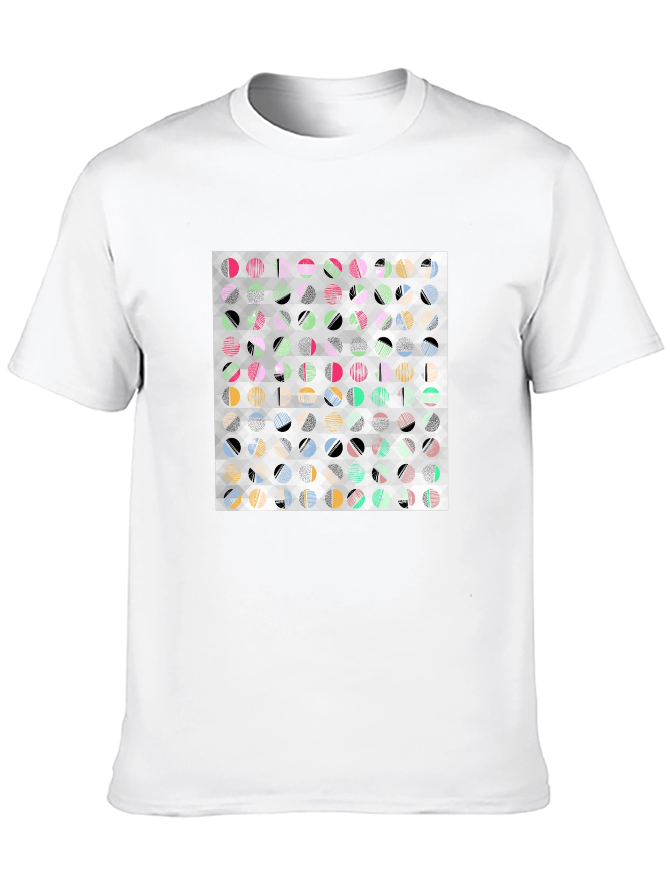 Black Abstract Geometric Print Black T-Shirt view 10