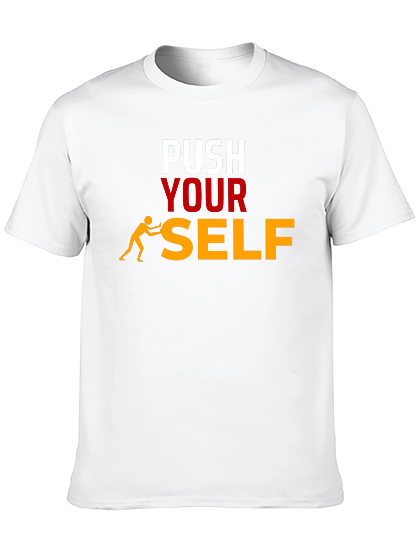 Black Push Yourself Graphic T-Shirt - Motivational Tee view 10