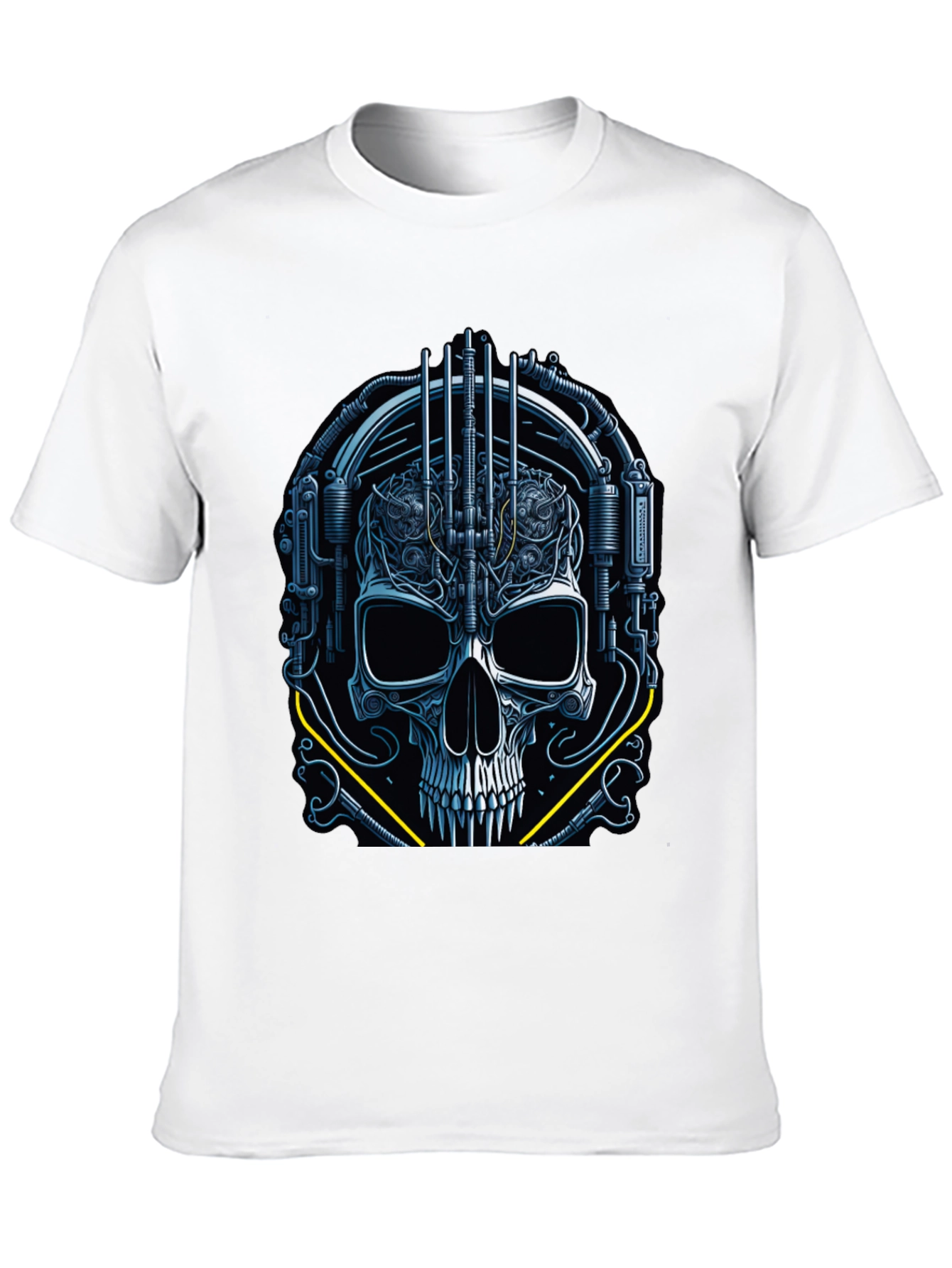Black Cyberpunk Skull Graphic Tee - Dark Future Style view 10