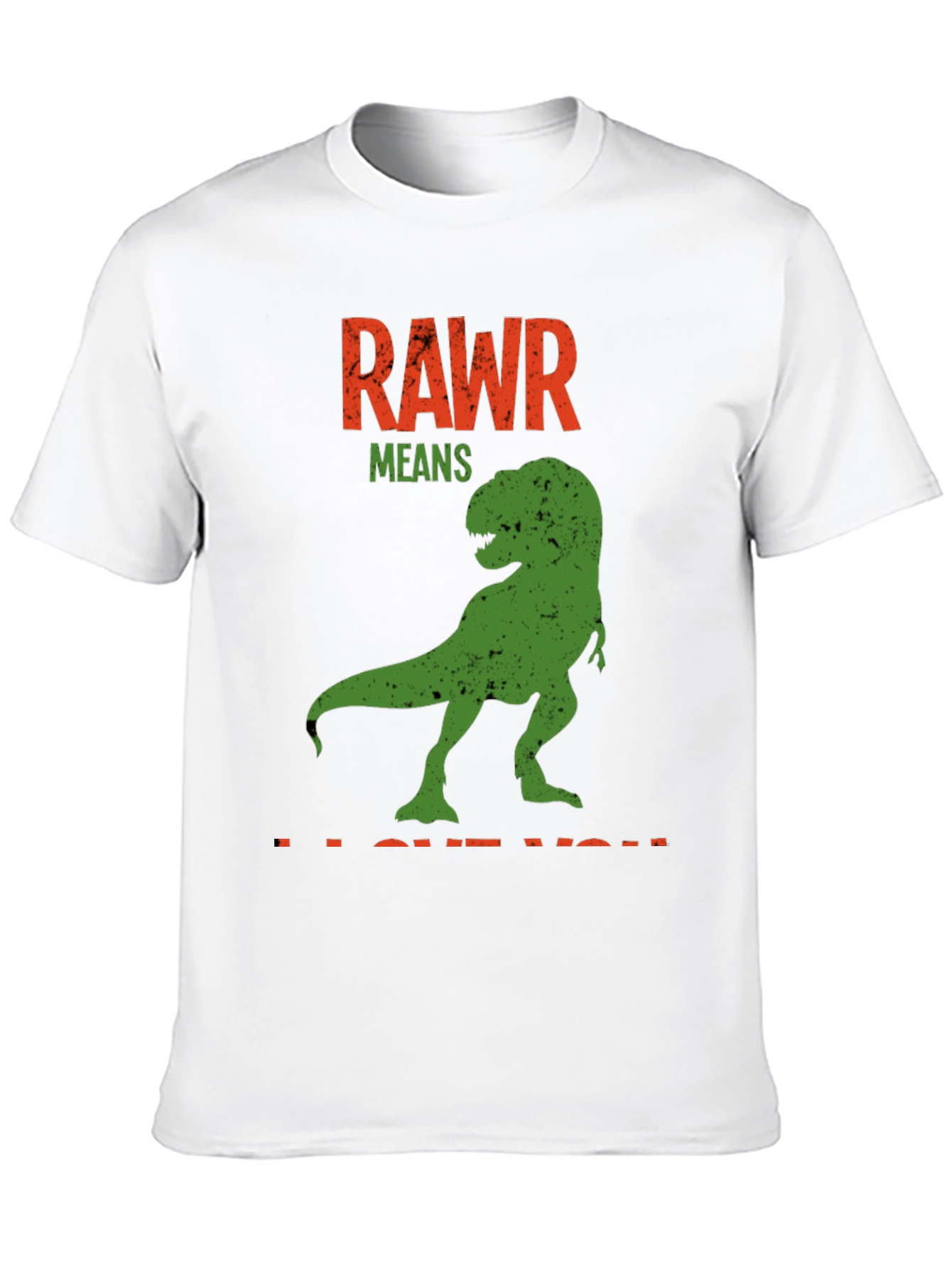 Black Rawr Means I Love You Dinosaur T-Shirt view 10