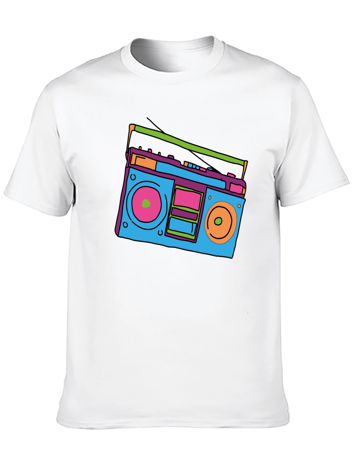 Black Retro Boombox Graphic Tee - Classic 80s Style view 10