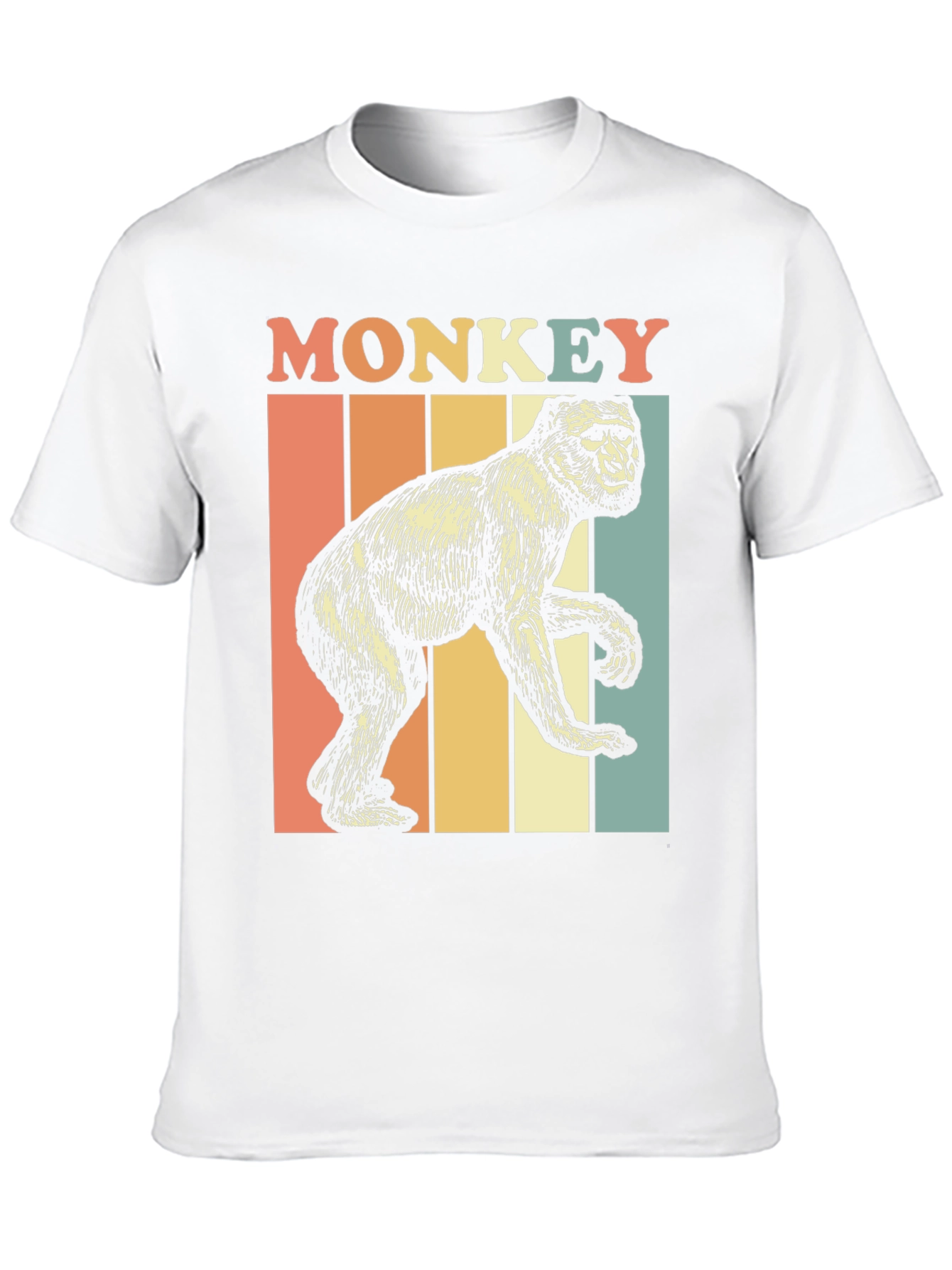 Black Retro Monkey Graphic T-Shirt view 10