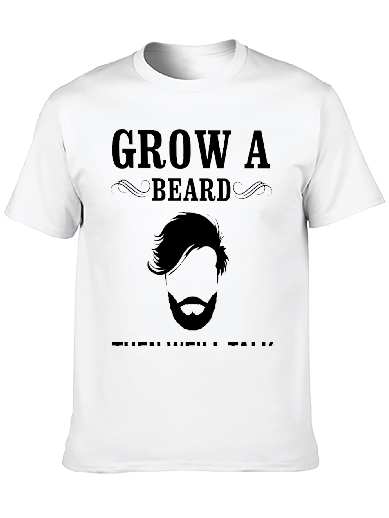 Black Grow a Beard T-Shirt - Funny Men's Tee view 10