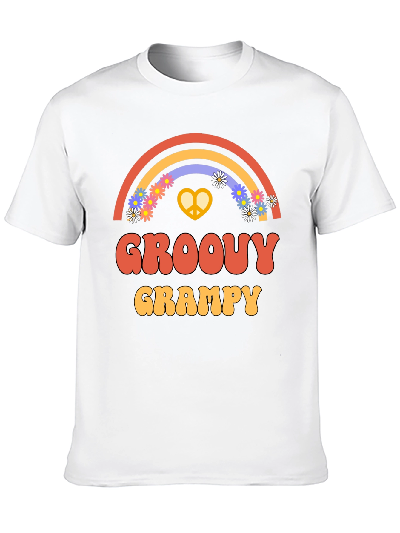 Black Groovy Grampy T-Shirt - Retro Rainbow Design view 10
