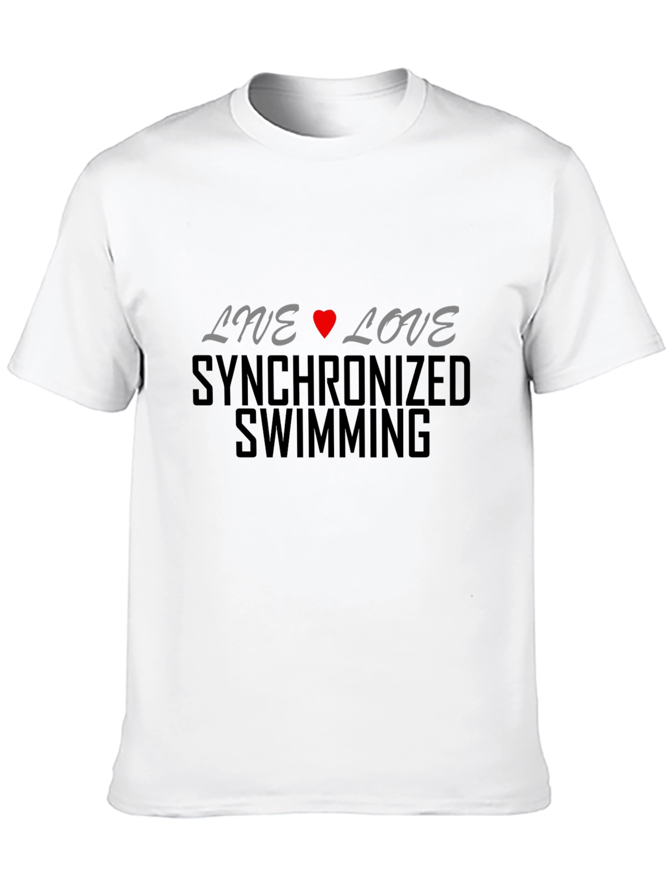 Live Love Synchronized Swimming Black T-Shirt - 10