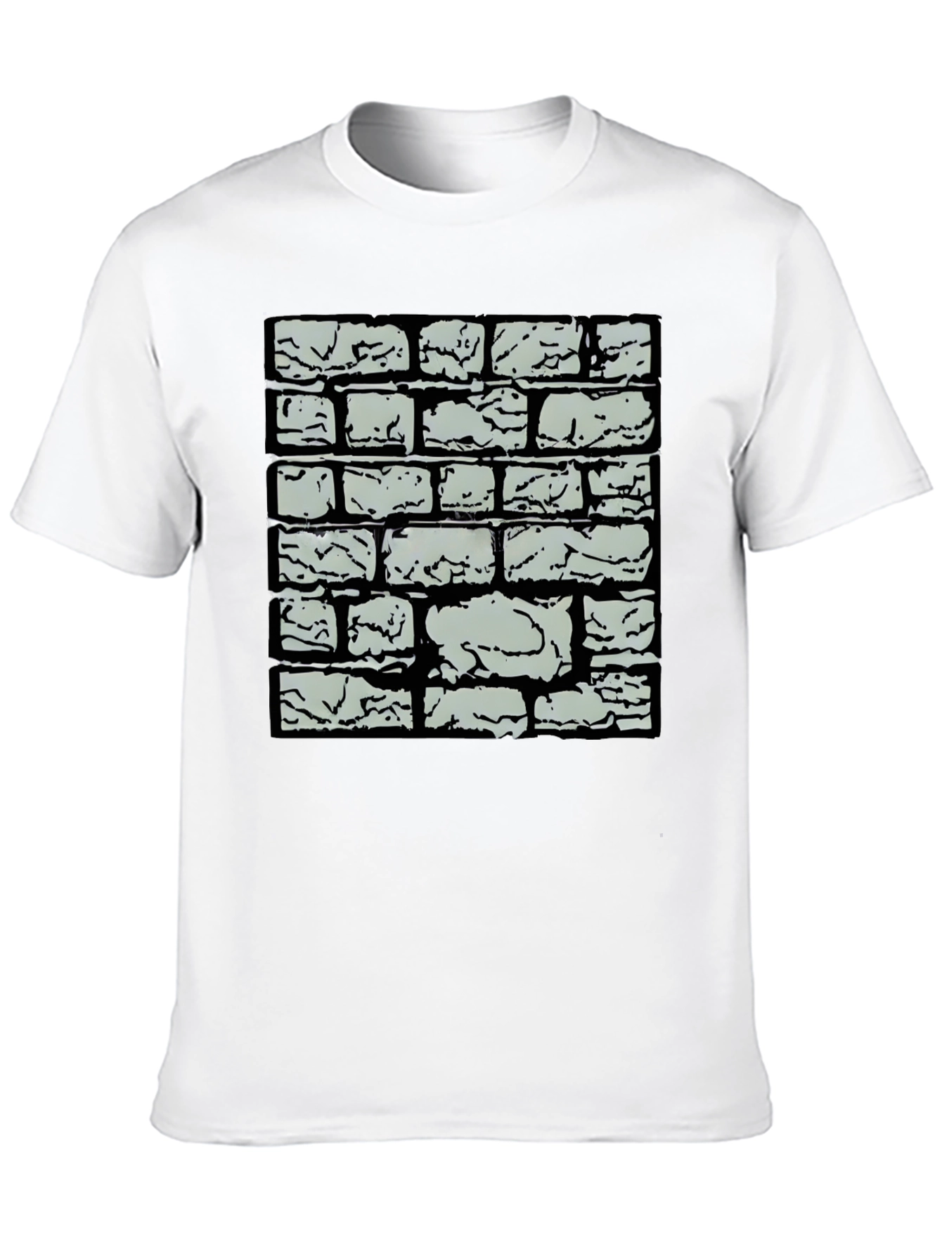 Black Brick Wall Graphic Tee - Cool Casual Style view 10