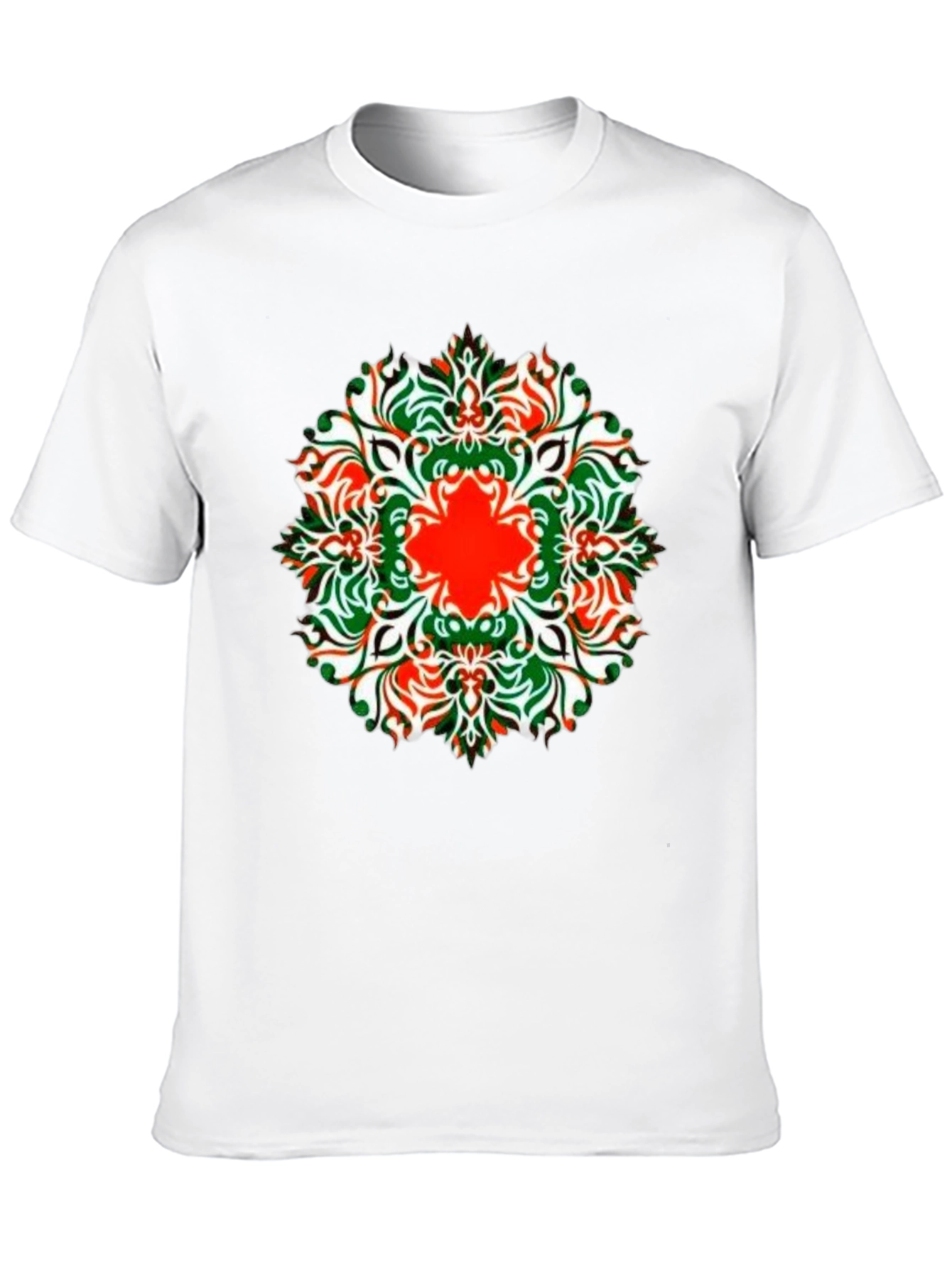 Black Stylish Black Tee with Colorful Mandala Design view 10